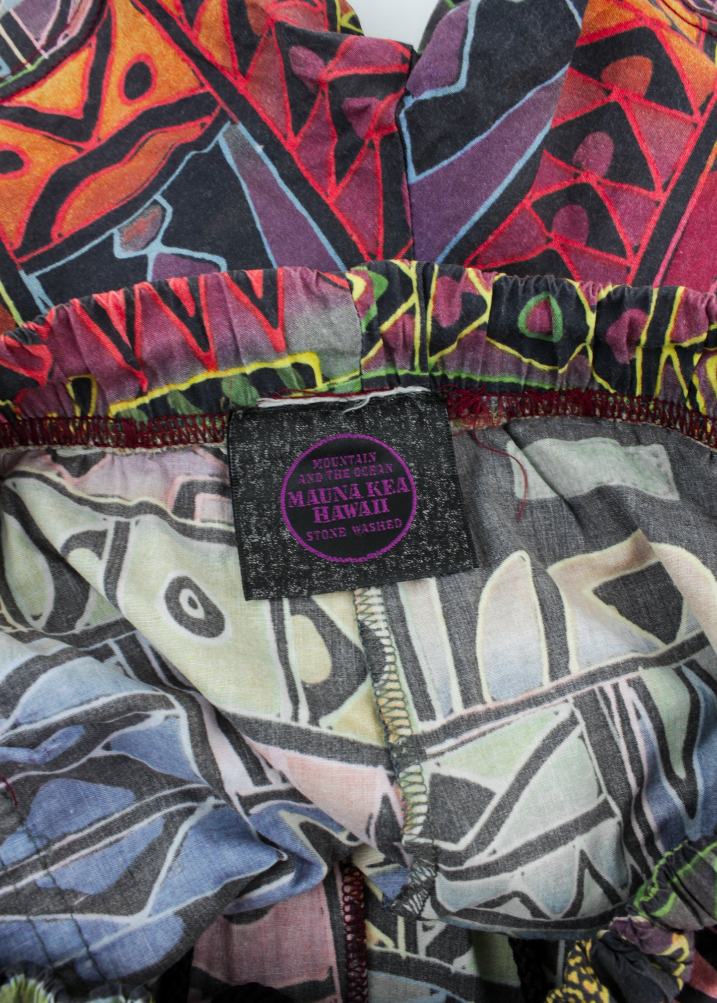 Vintage printed swimming trunks in burgundy