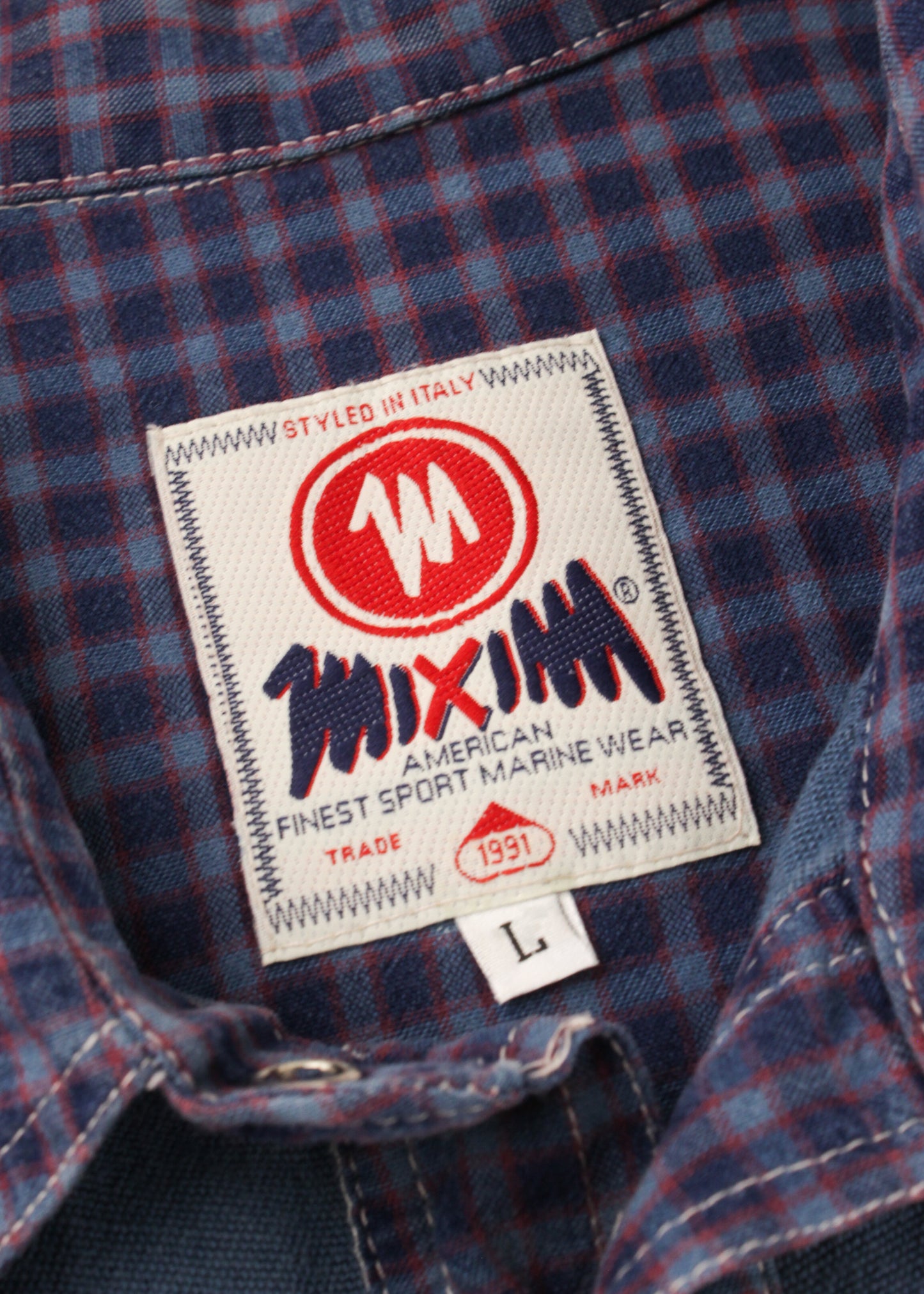 Checked linen vest in blue