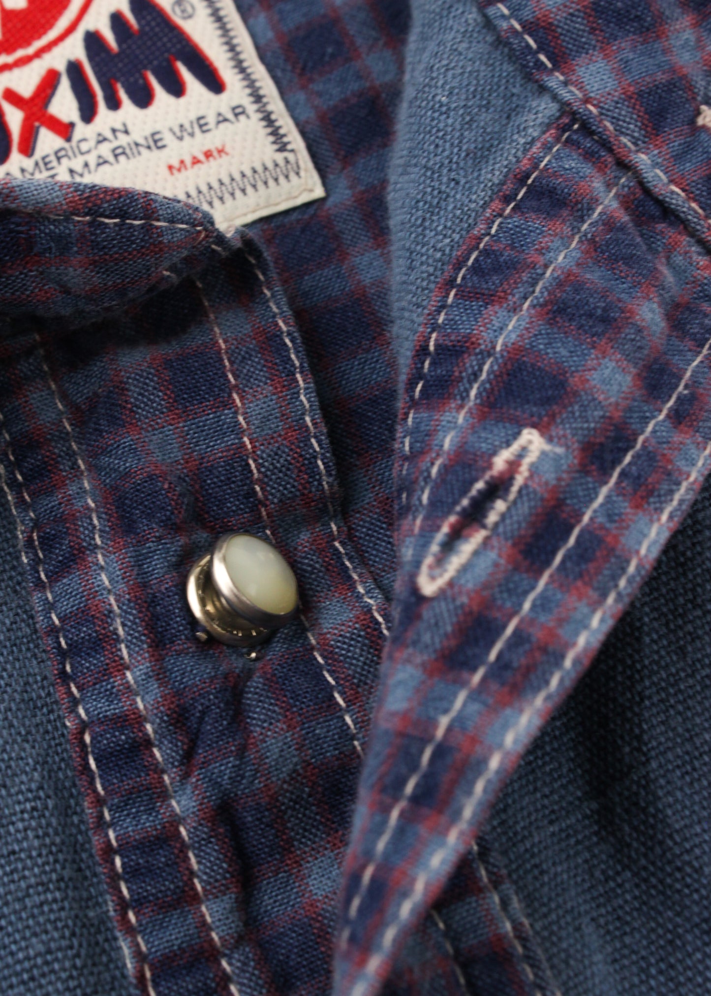 Checked linen vest in blue