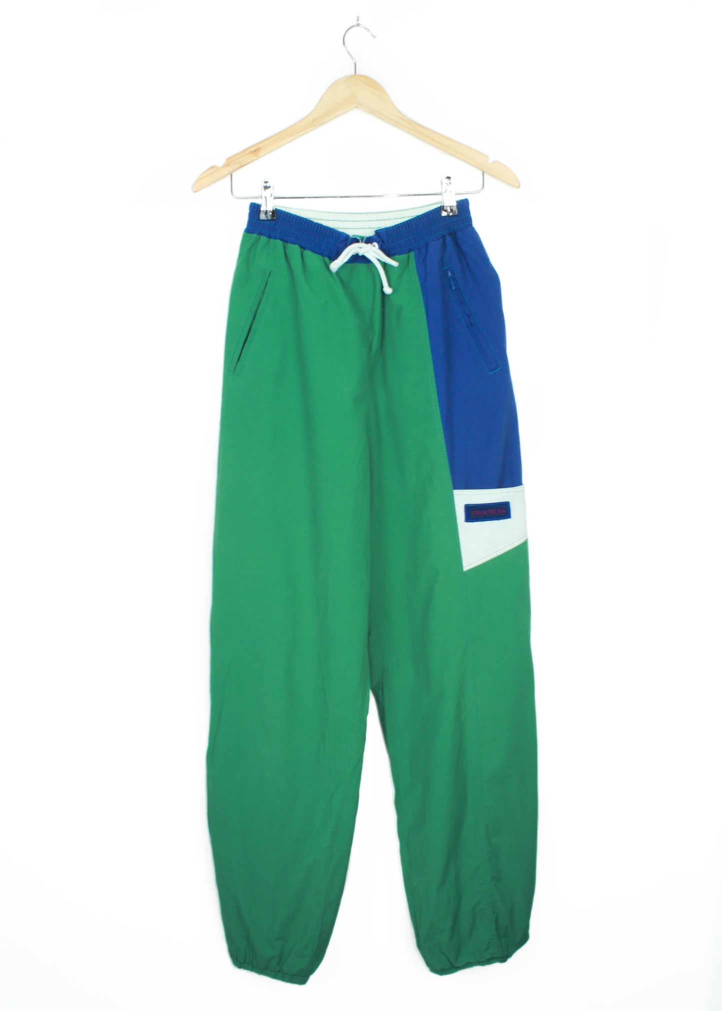 Vintage wind pants in green (with pockets)