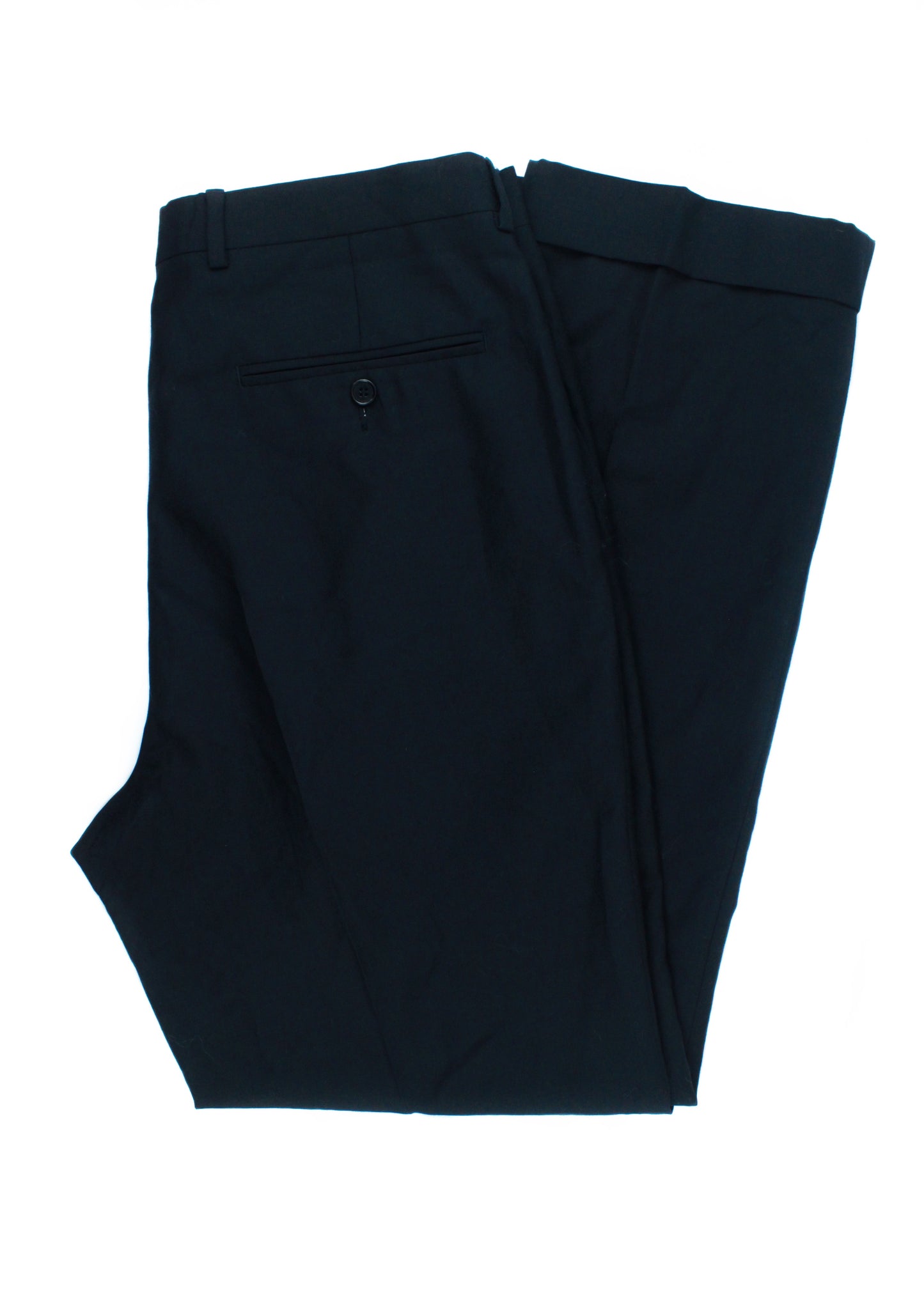 Vintage classic woolen straight pants in dark blue