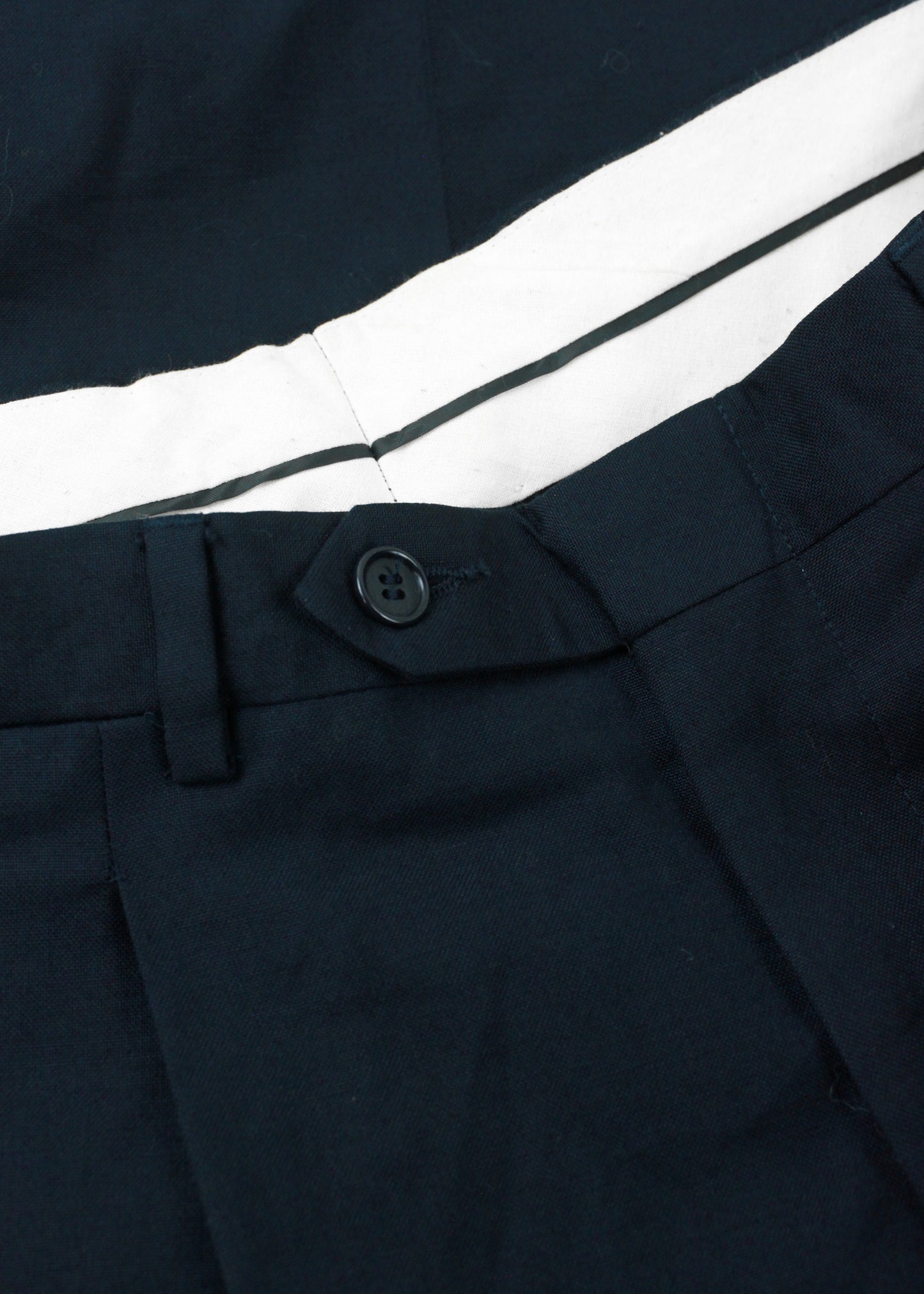 Vintage classic woolen straight pants in dark blue