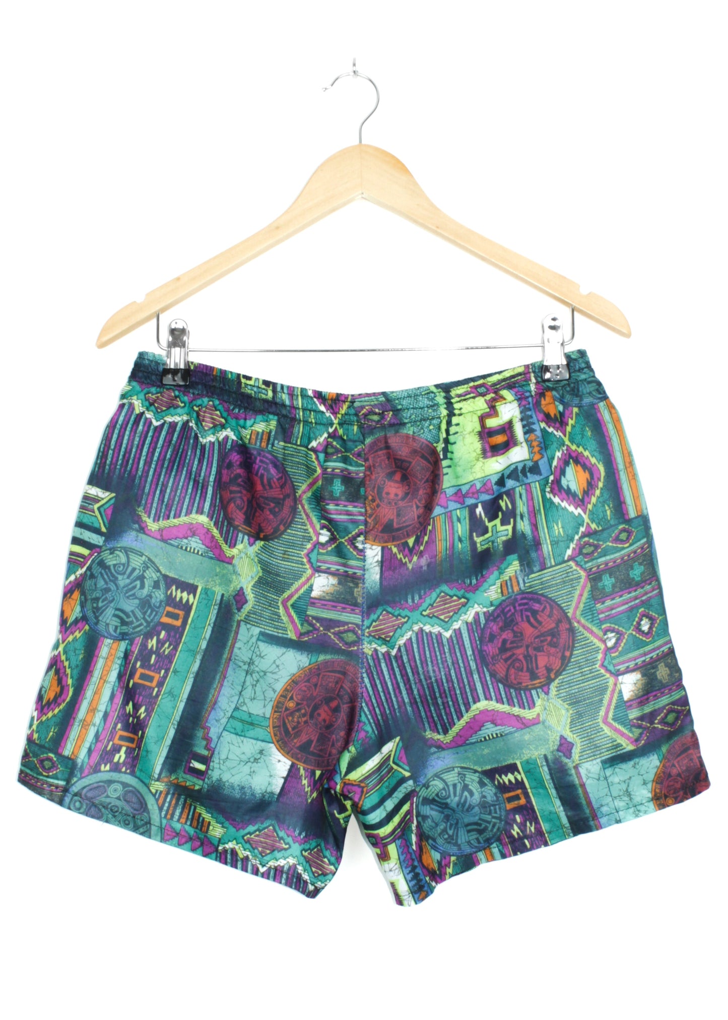 Vintage printed beach shorts (with pockets)