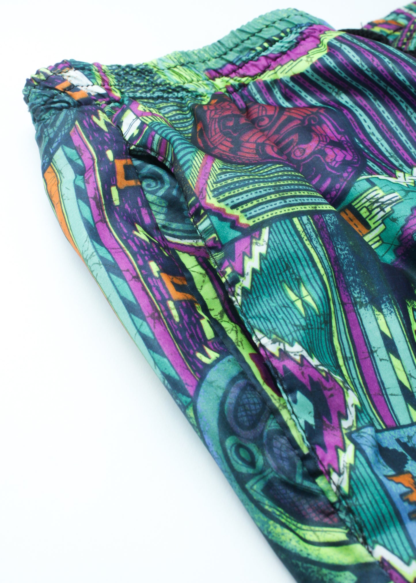 Vintage printed beach shorts (with pockets)
