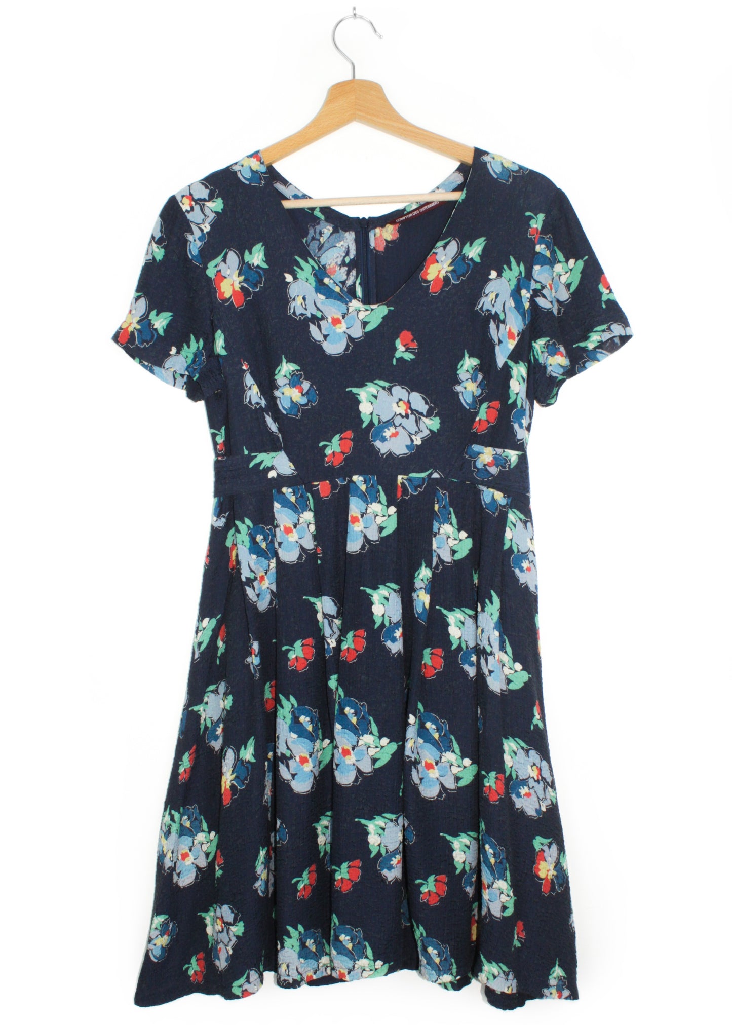 Vintage floral printed silk summer dress