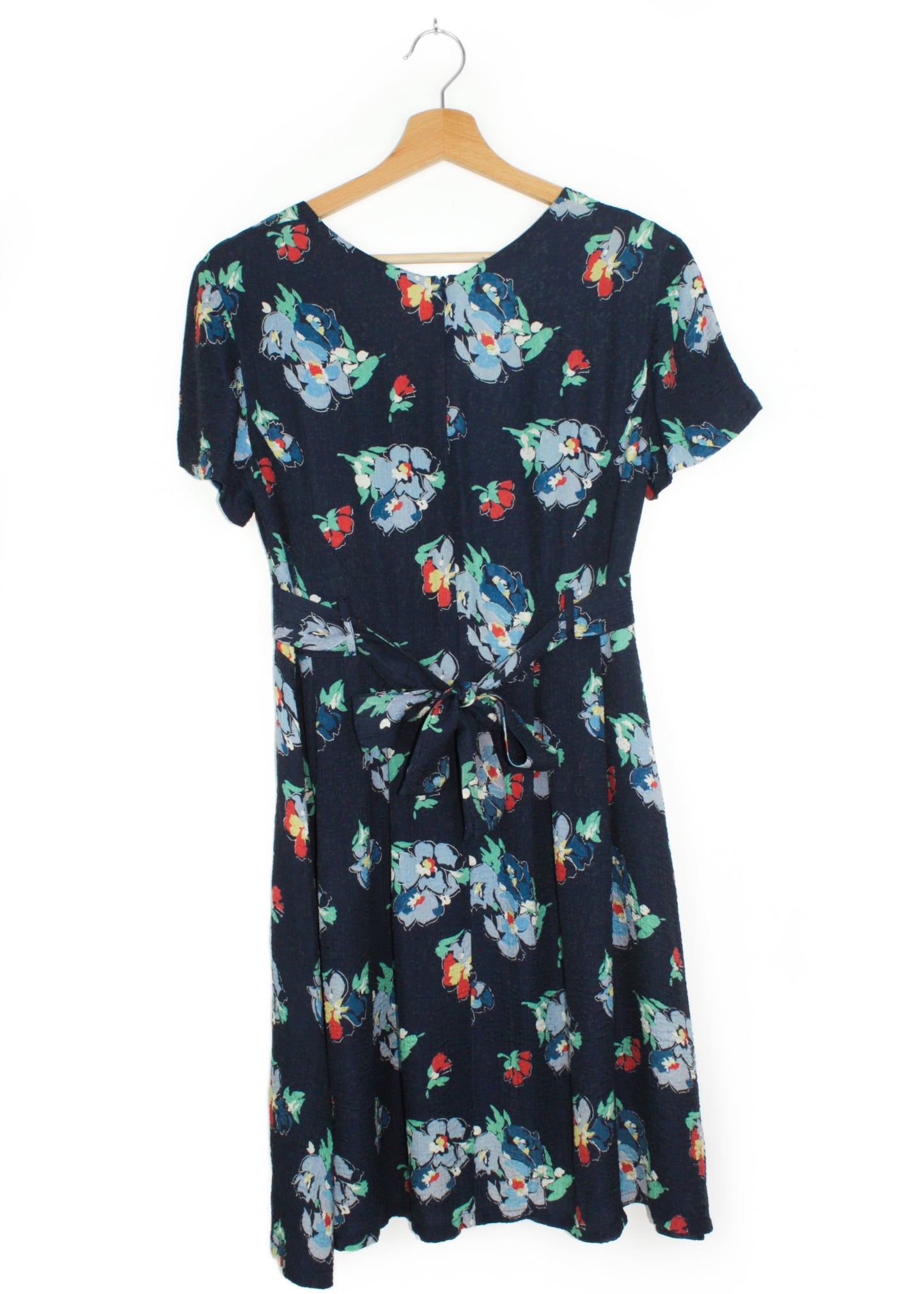 Vintage floral printed silk summer dress