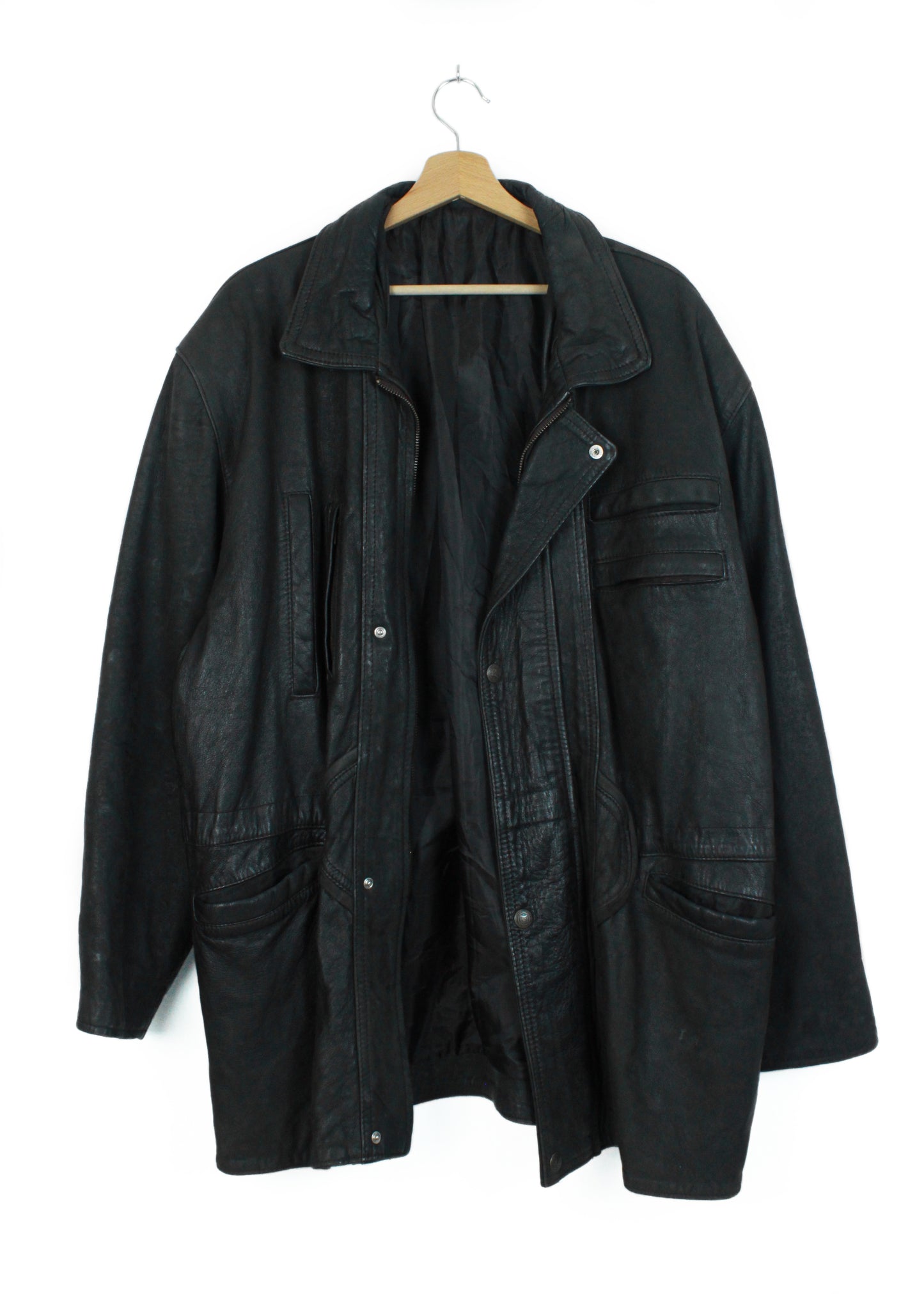Vintage leather jacket in black