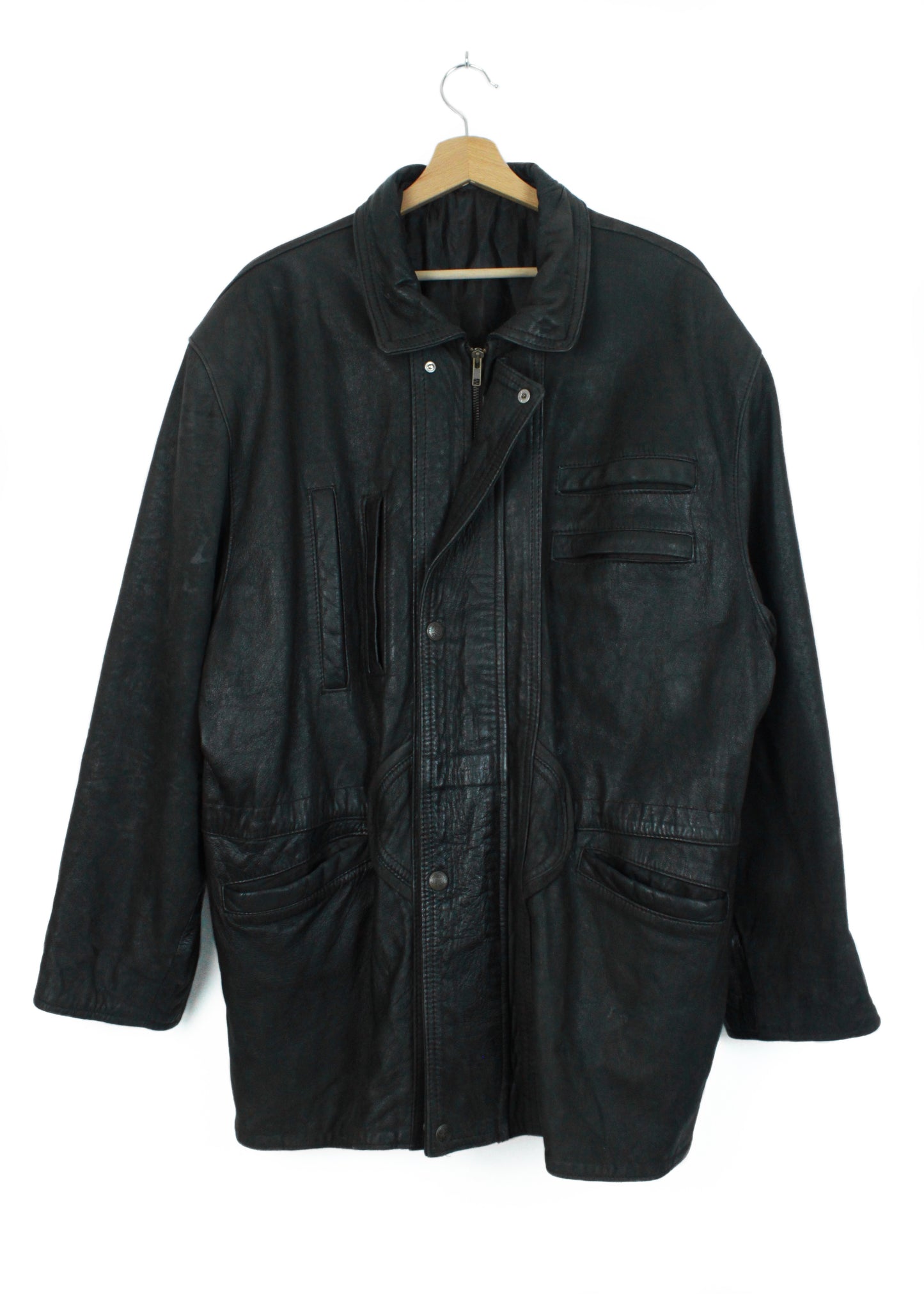 Vintage leather jacket in black