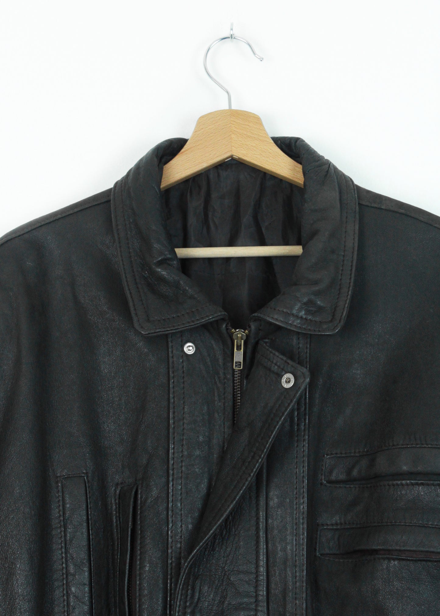 Vintage leather jacket in black
