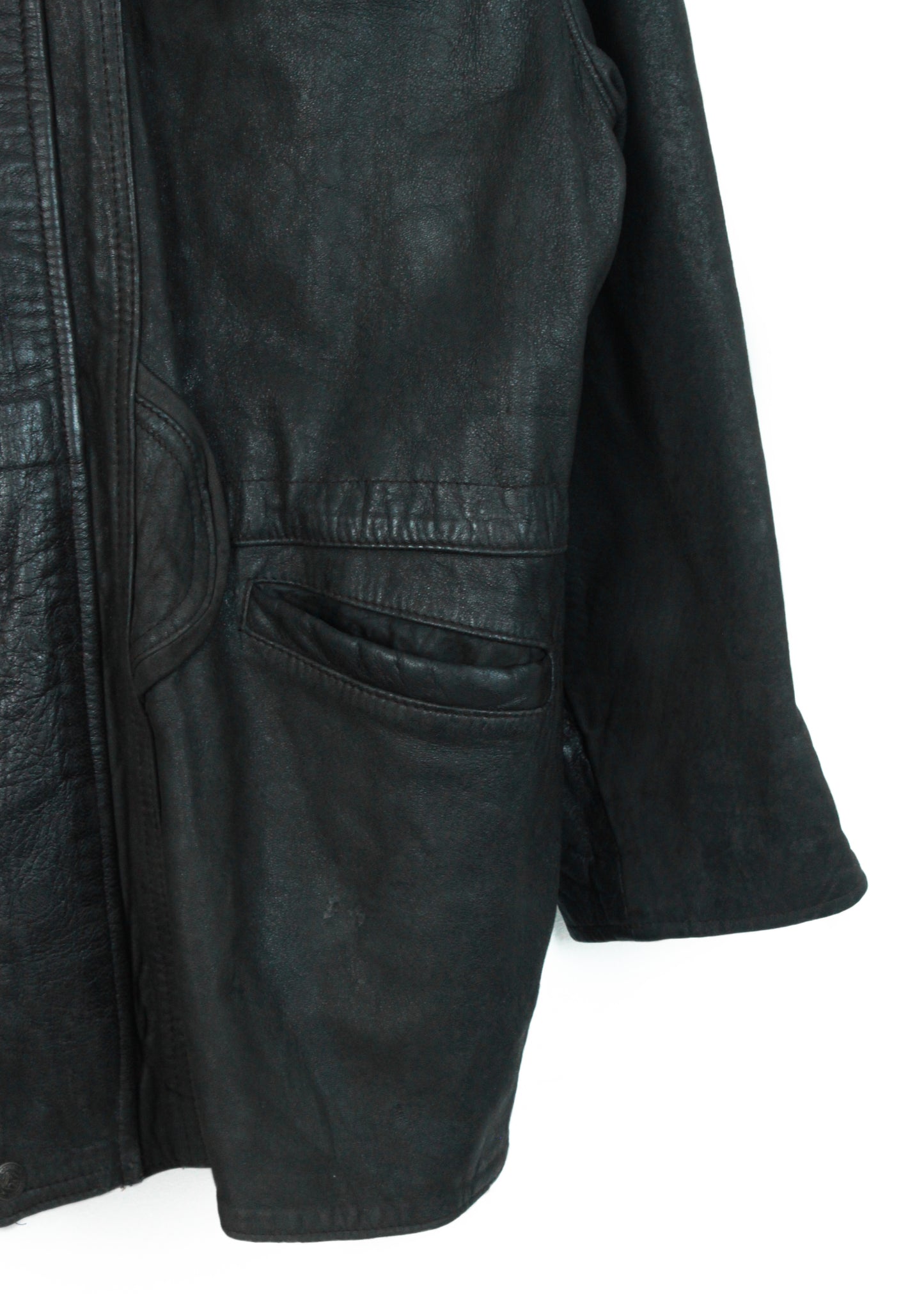 Vintage leather jacket in black