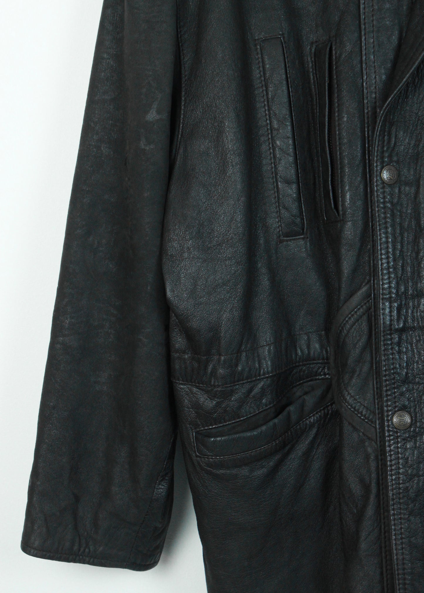 Vintage leather jacket in black