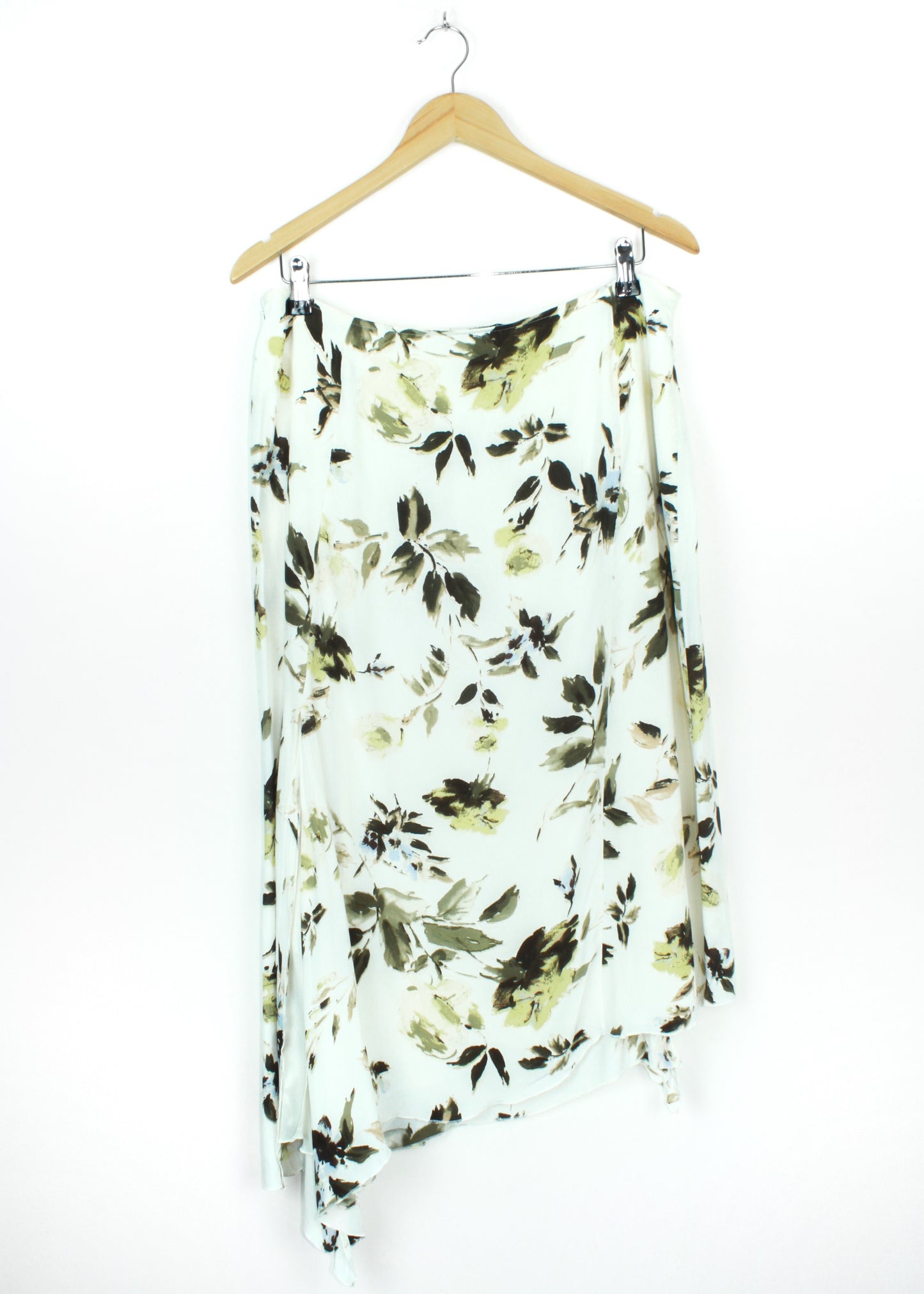 Vintage floral printed asymmetrical skirt