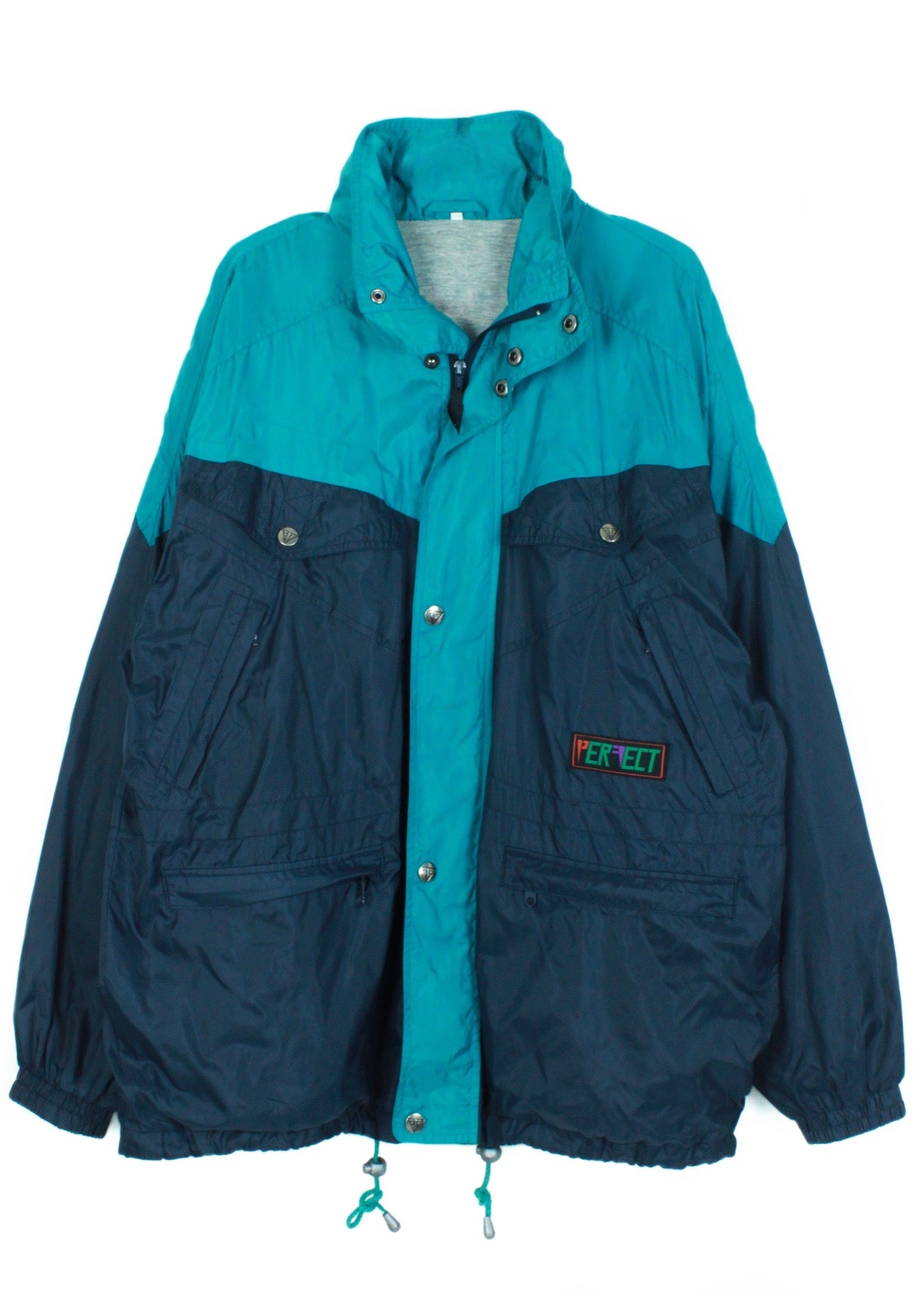 Vintage windbreaker in navy and green