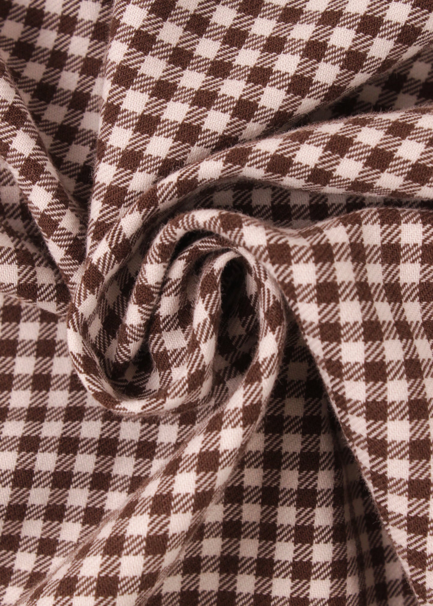 Women's checked shirt in brown and white