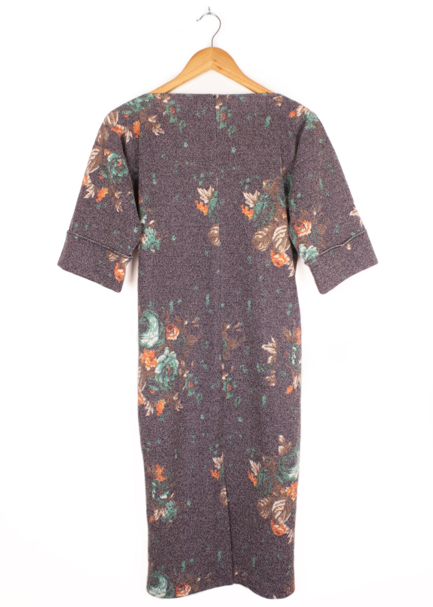 Vintage dress in grey with floral print