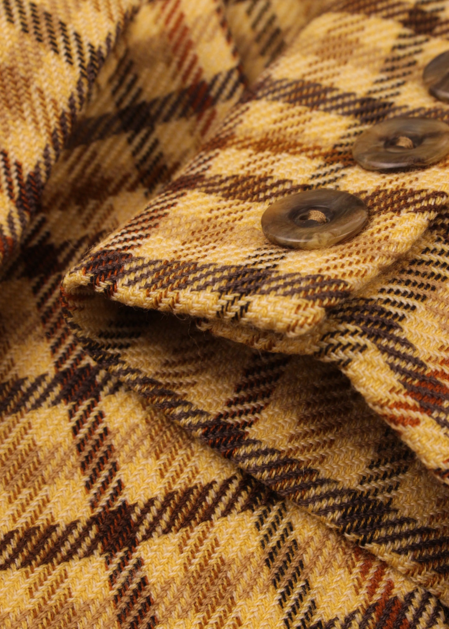 Women's Woolen checked jacket in yellow and brown