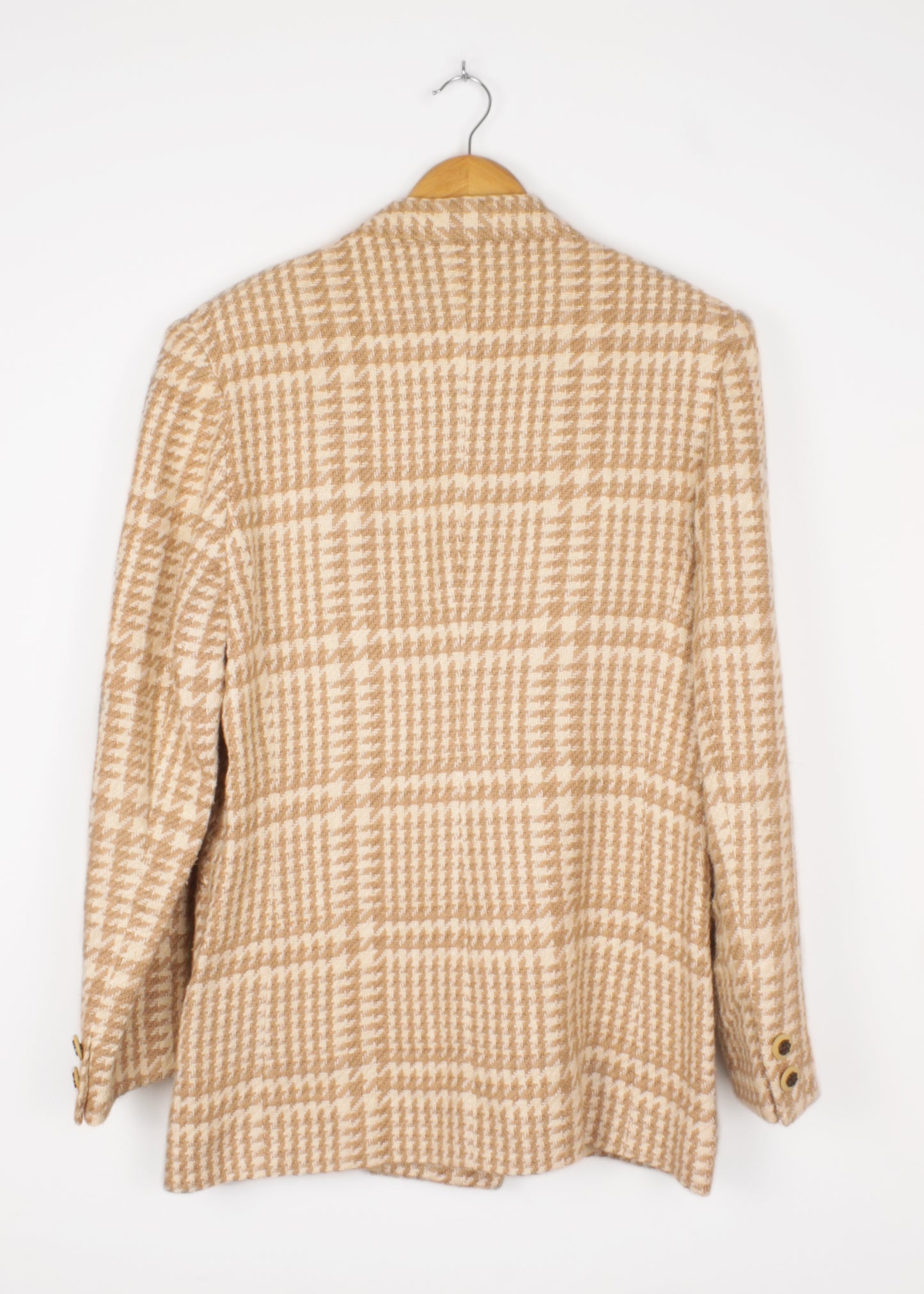 Houndstooth women's jacket in beige and brown