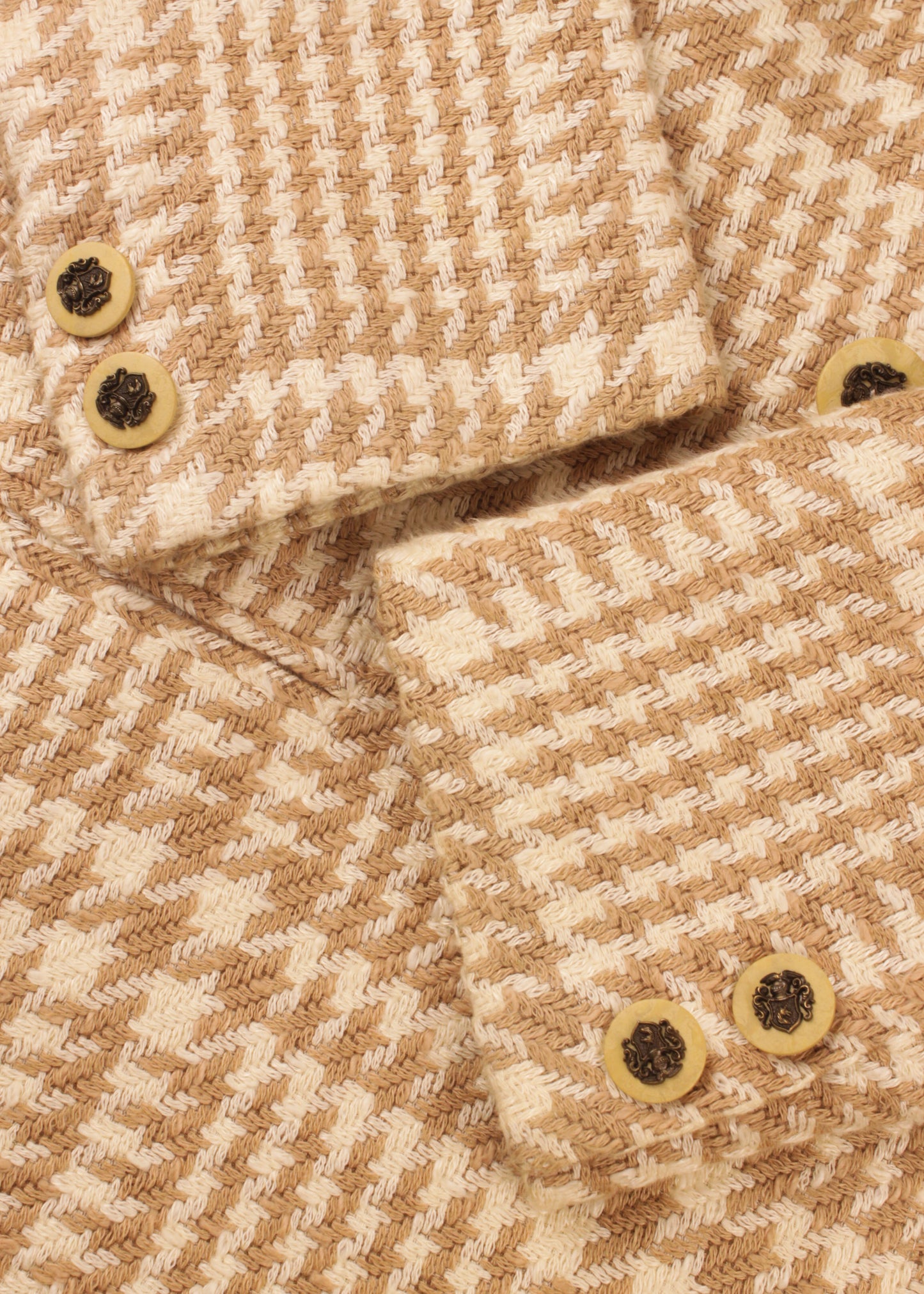 Houndstooth women's jacket in beige and brown