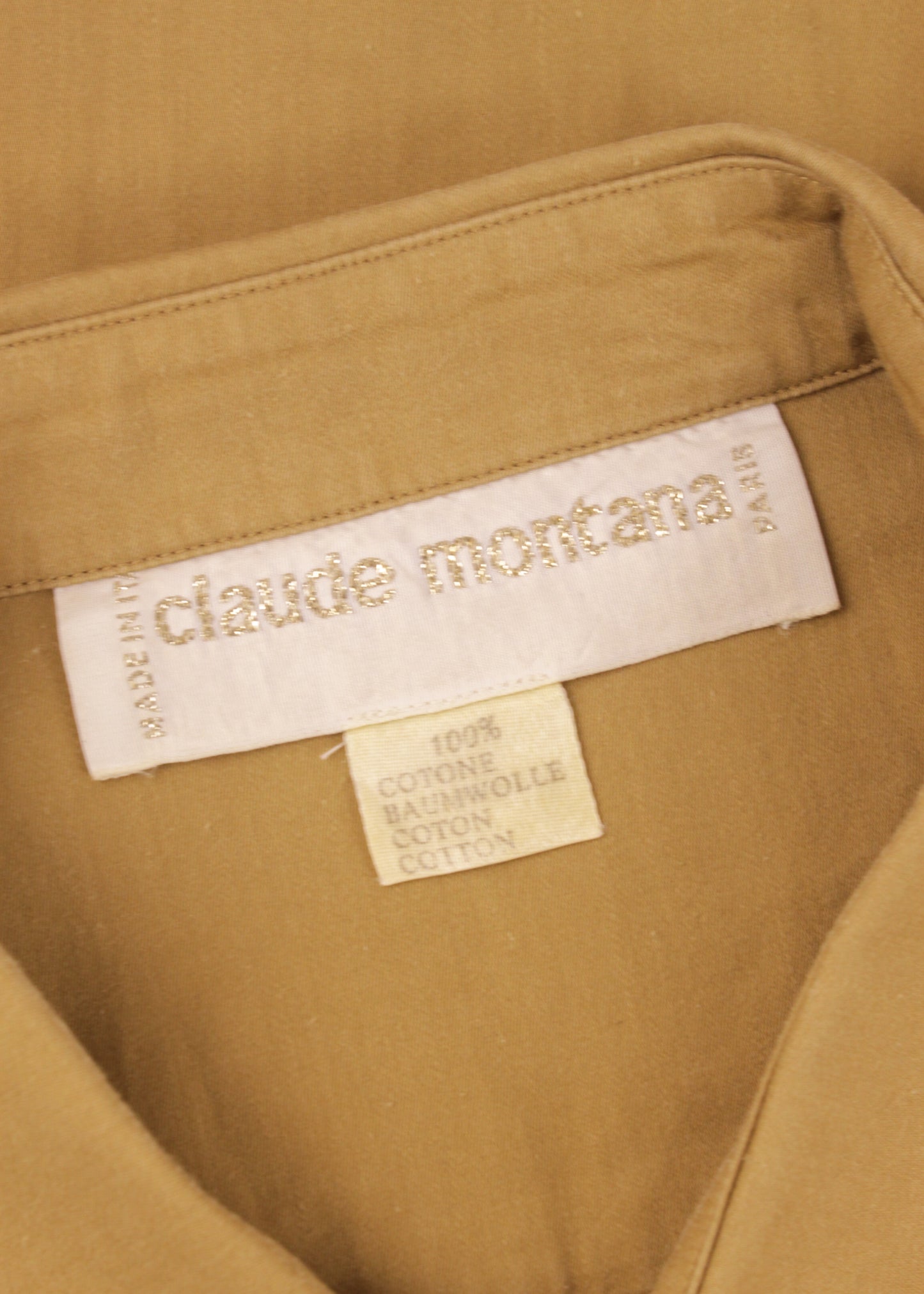 Vintage plain shirt in khaki