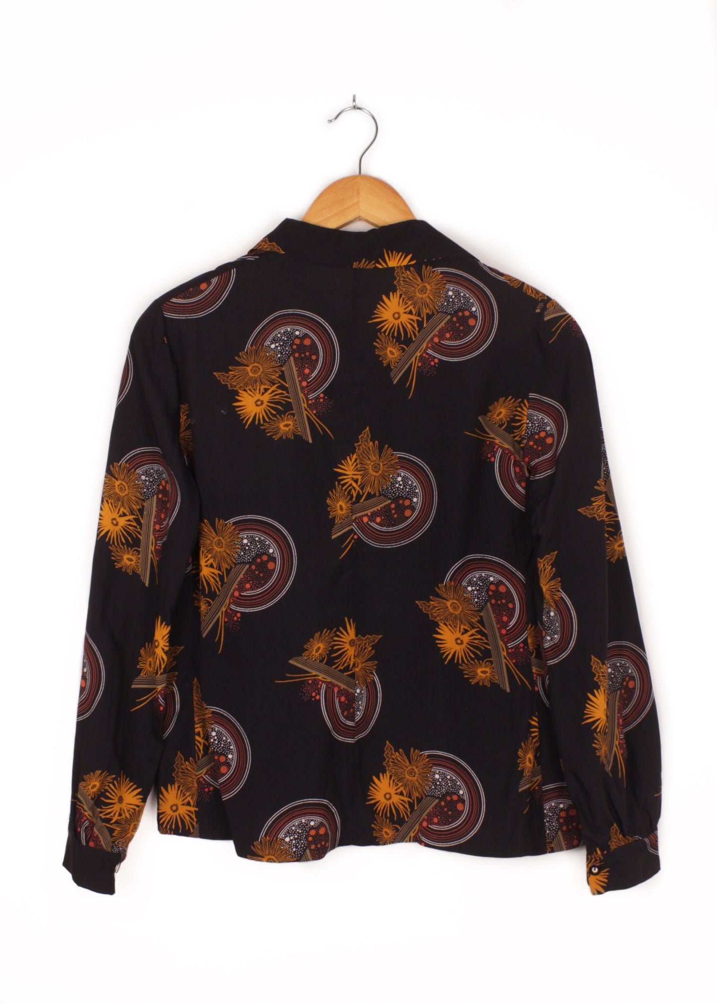 Vintage printed blouse in black
