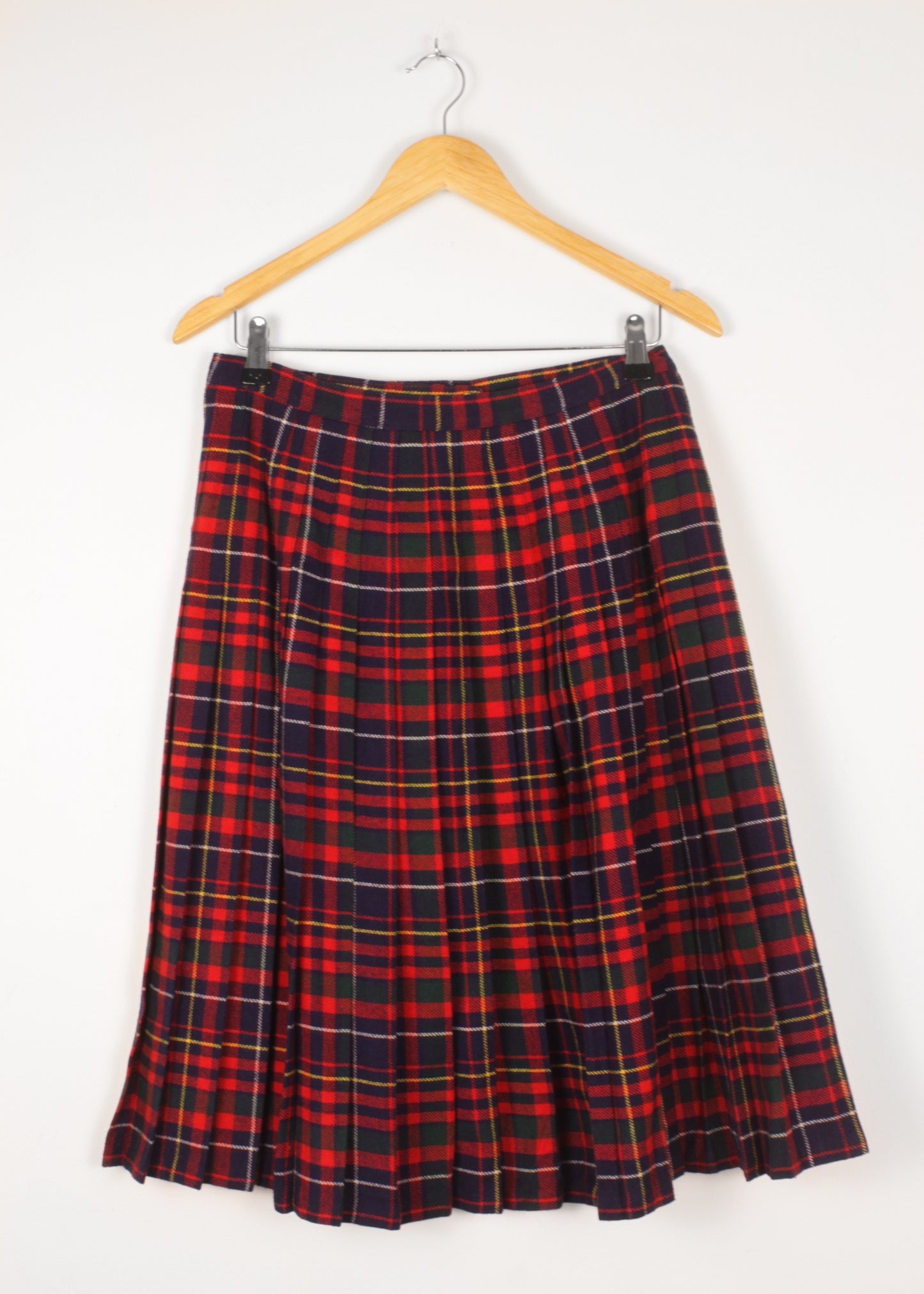 Vintage pleated checked skirt