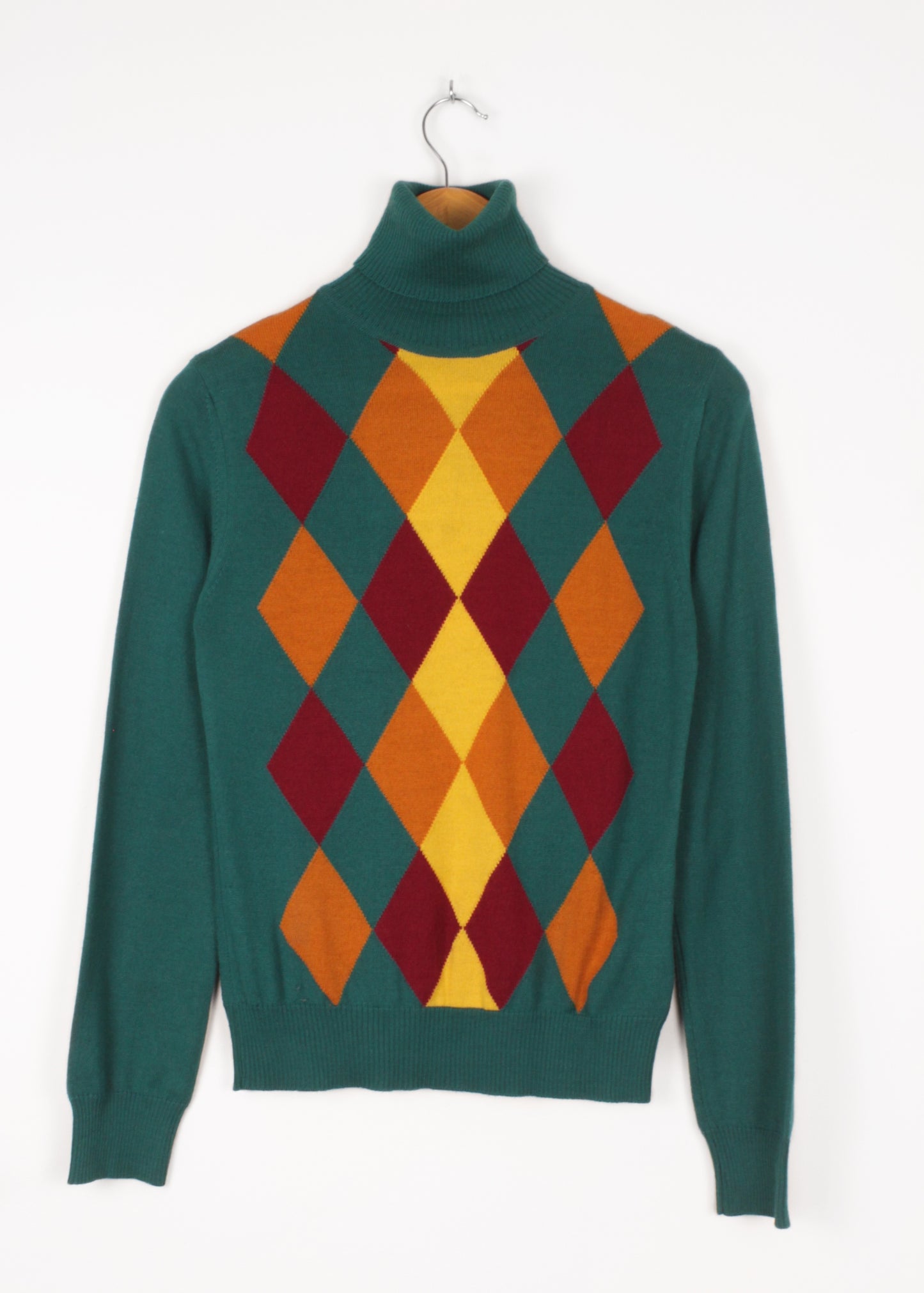 Woolen turtleneck sweater in green