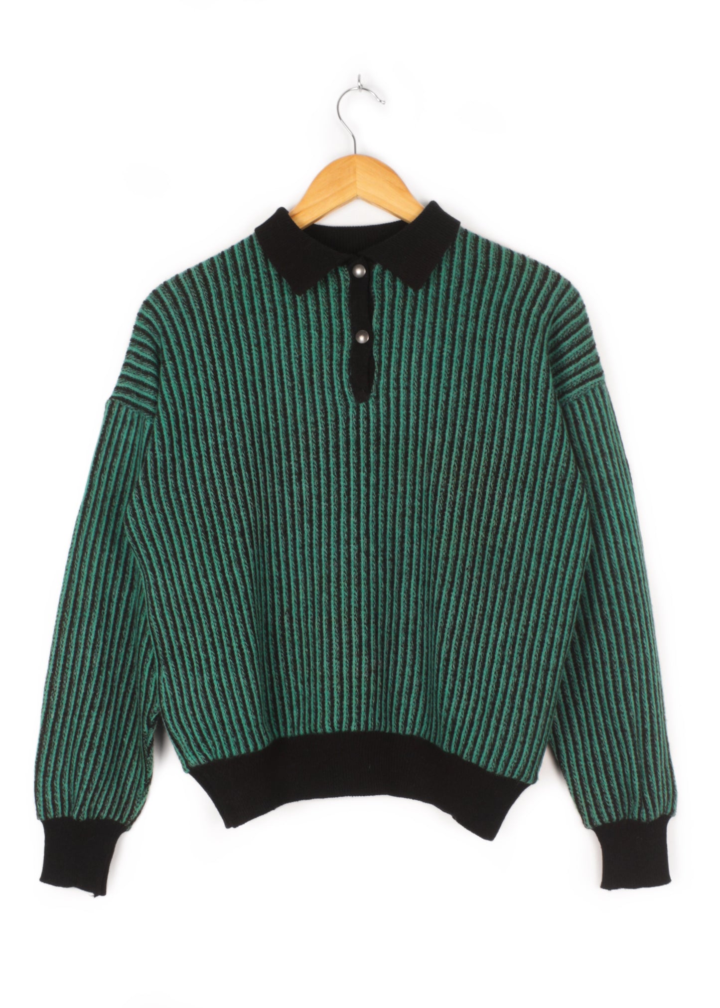 Striped sweater in green and black