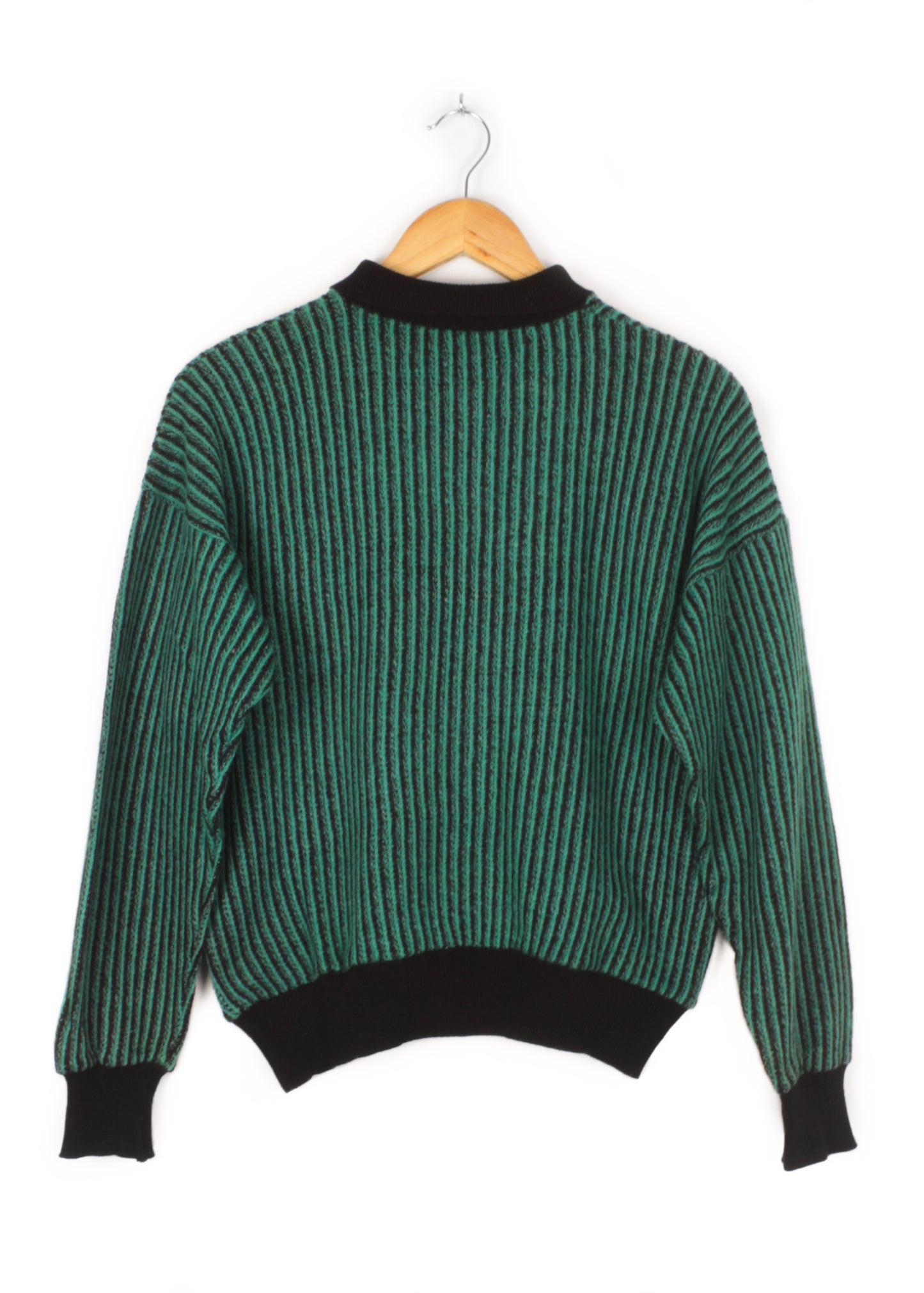 Striped sweater in green and black
