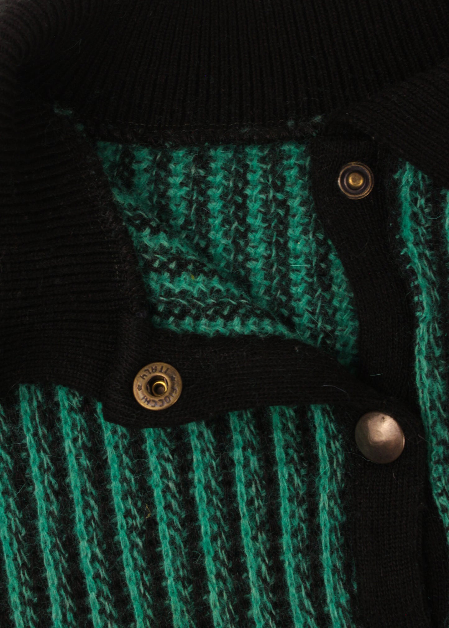 Striped sweater in green and black