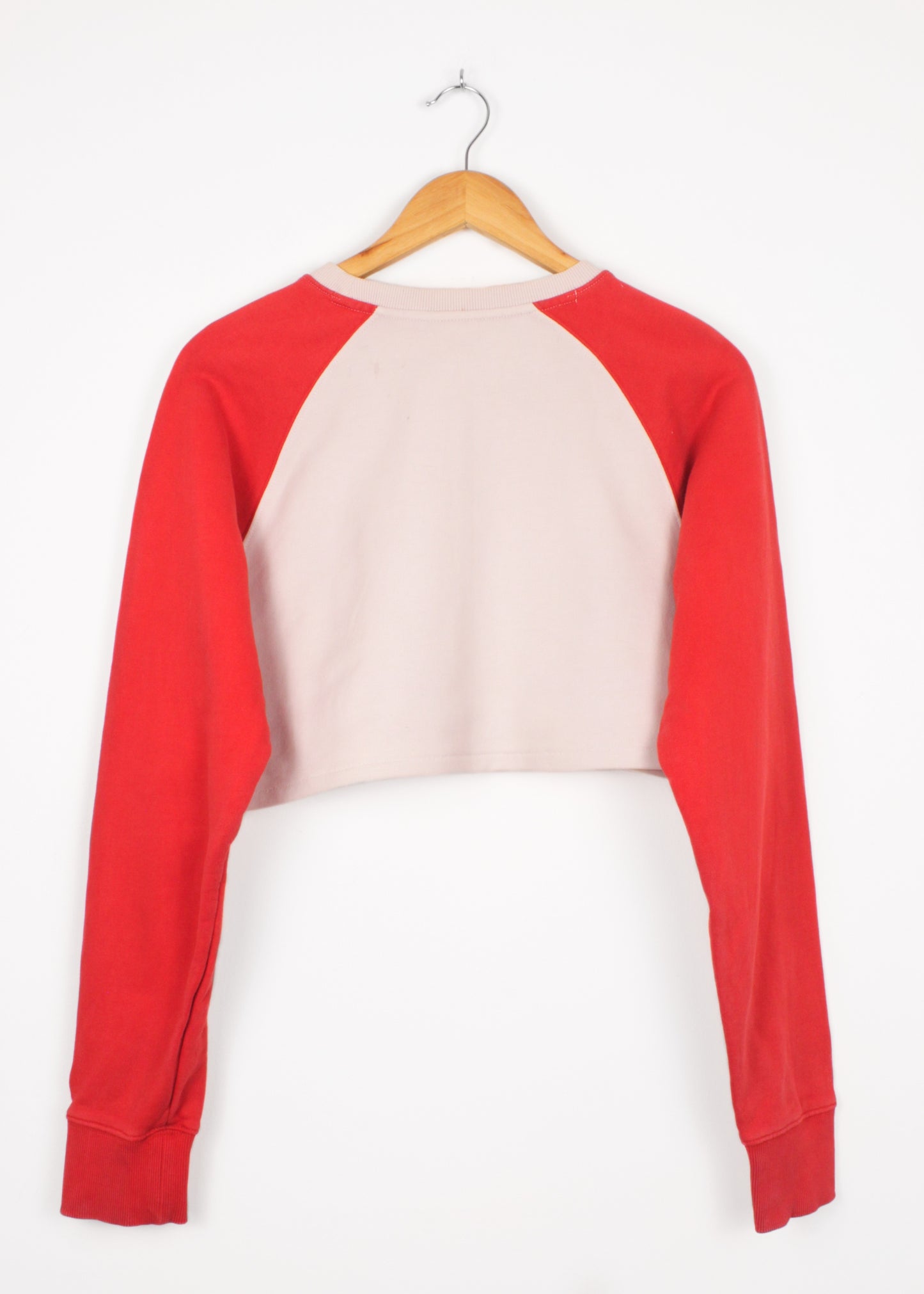 Diadora crop sweatshirt in white and red