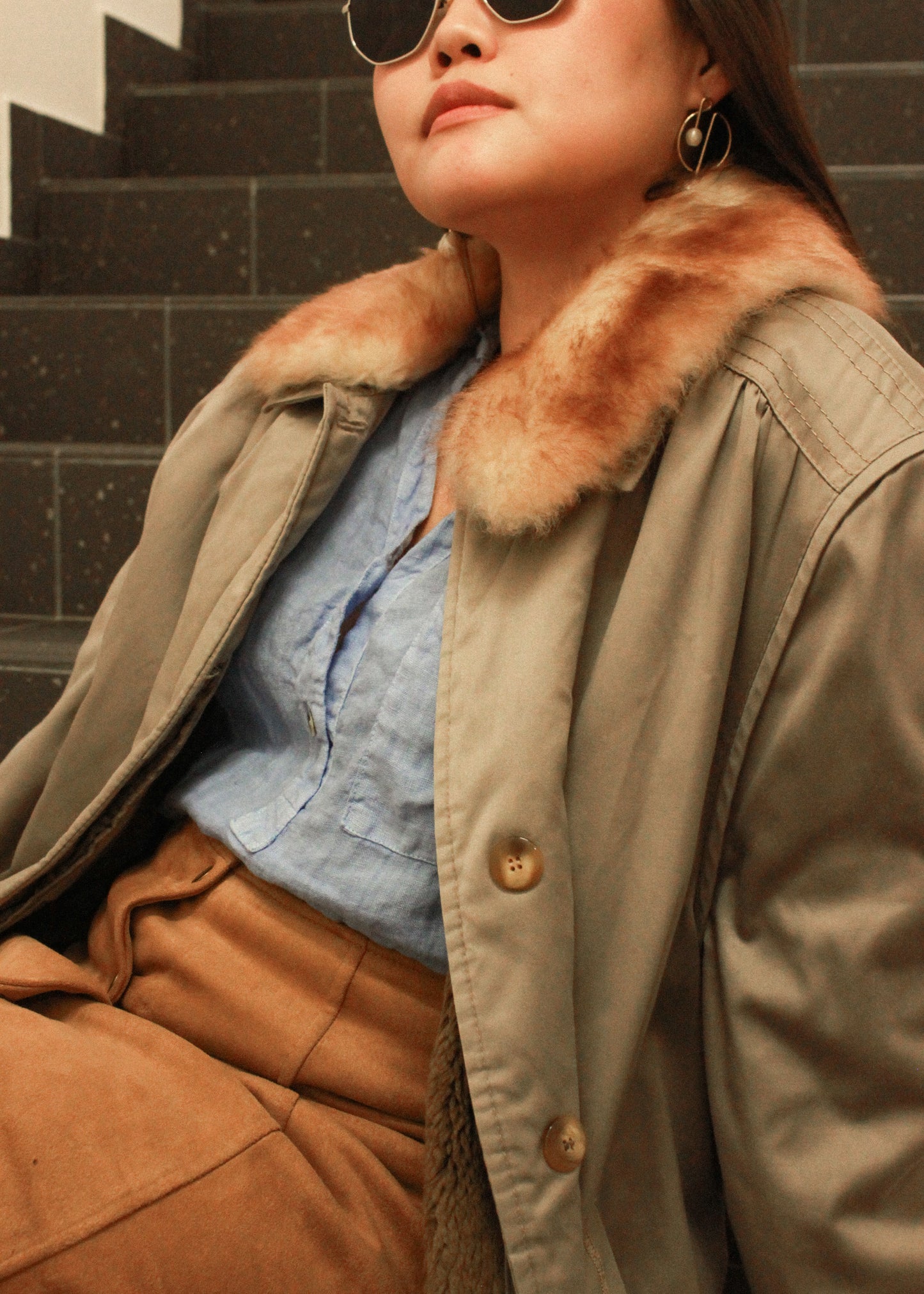 Vintage coat in hazel wood color
