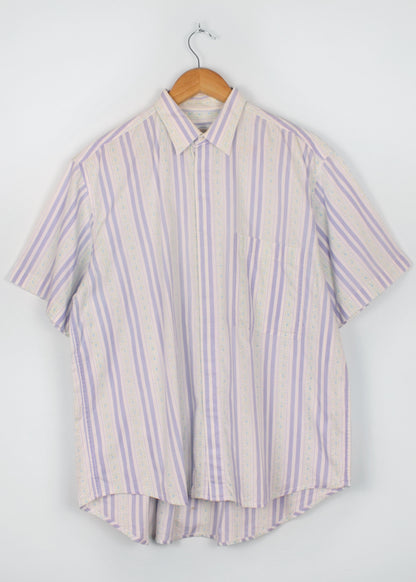 Vintage printed shirt in lilac and salad green