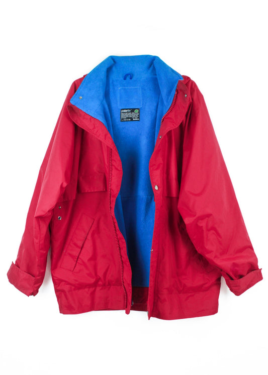 Aigle Red Jacket with Blue Fleece Lining