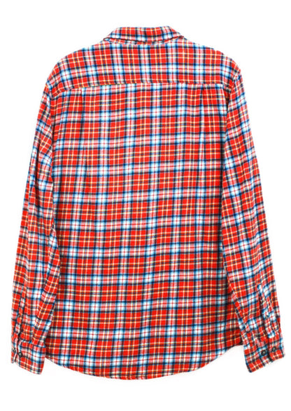 BURTON Long Sleeve Fleece Shirt in Orange Check