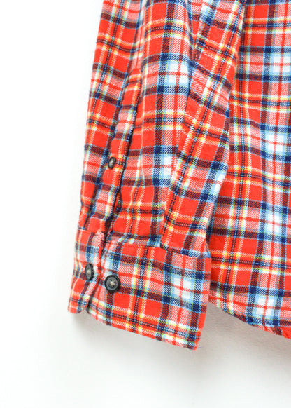 BURTON Long Sleeve Fleece Shirt in Orange Check