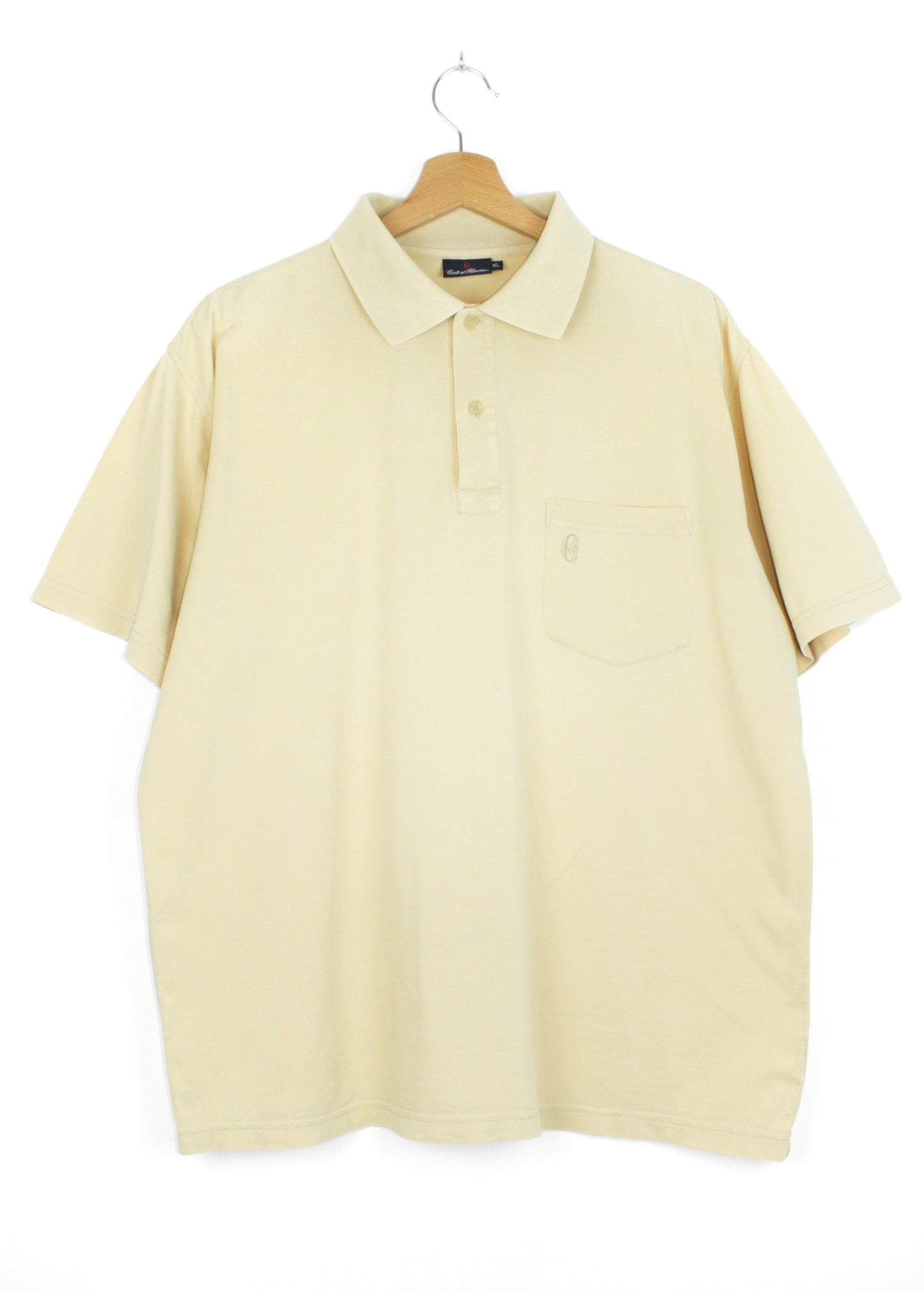 Vintage plain polo t-shirt in ligth yellow