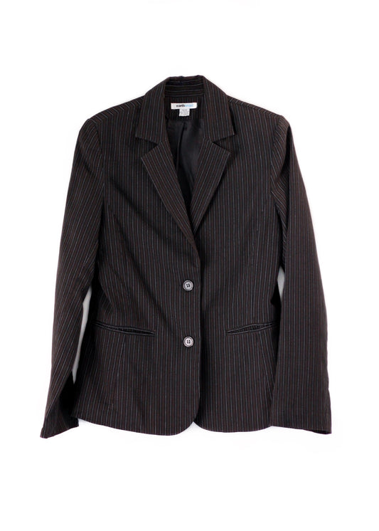 Earthangel classic pinstripe blazer in black