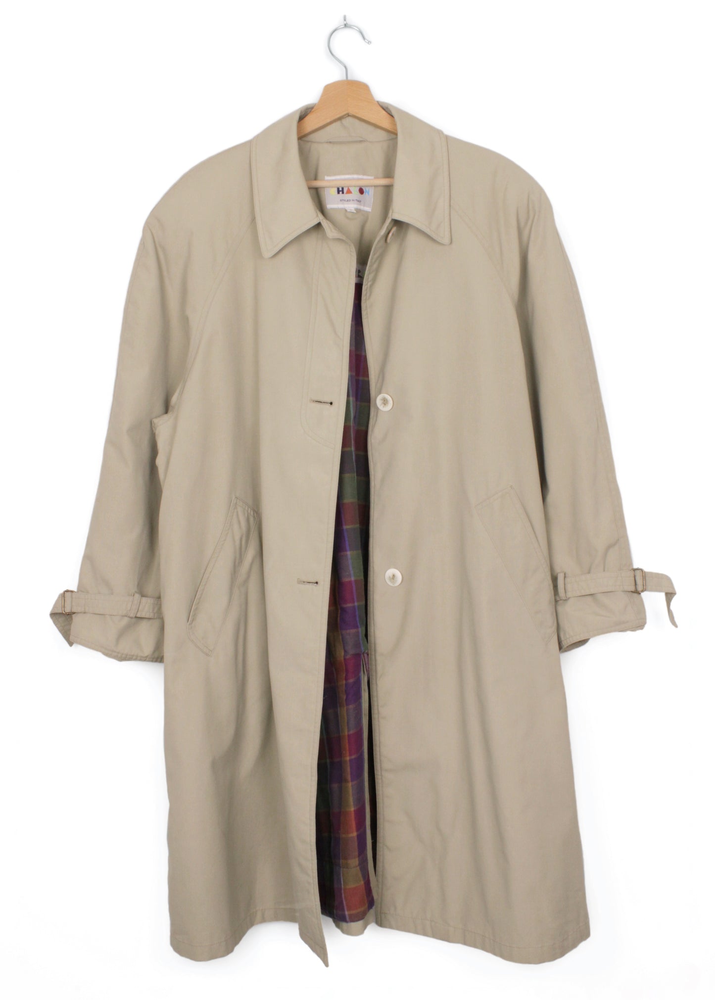 Women's warm trench coat in beige