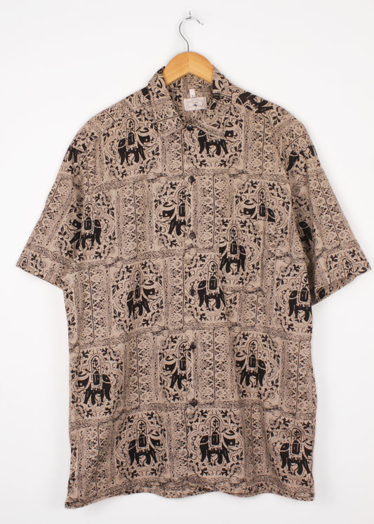 Vintage printed short sleeves shirt