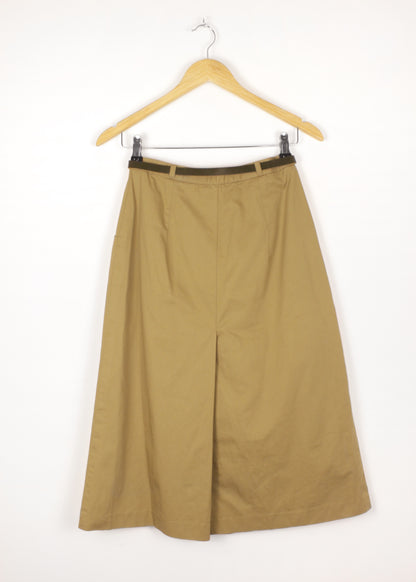 Midi skirt in olive with belt