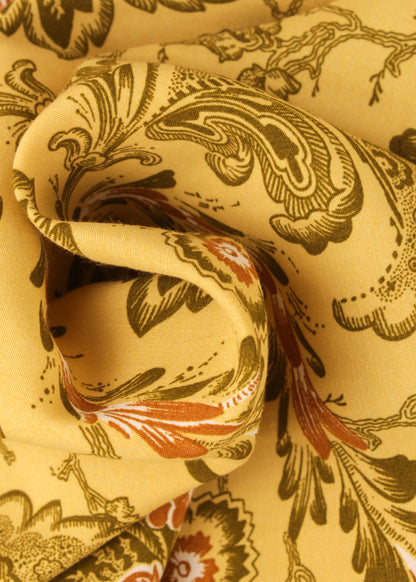 Vintage floral printed shirt in yellow