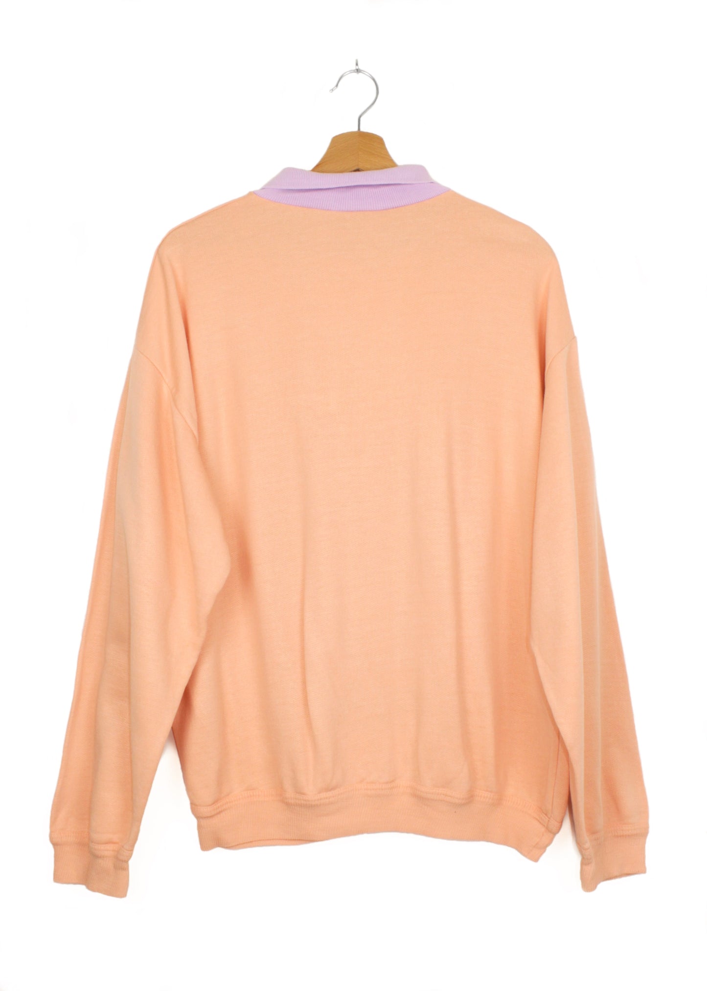 Vintage sweatshirt in apricot with purple collar