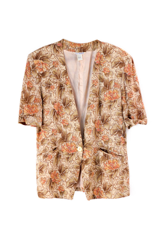 Vintage short sleeve blazer in floral print