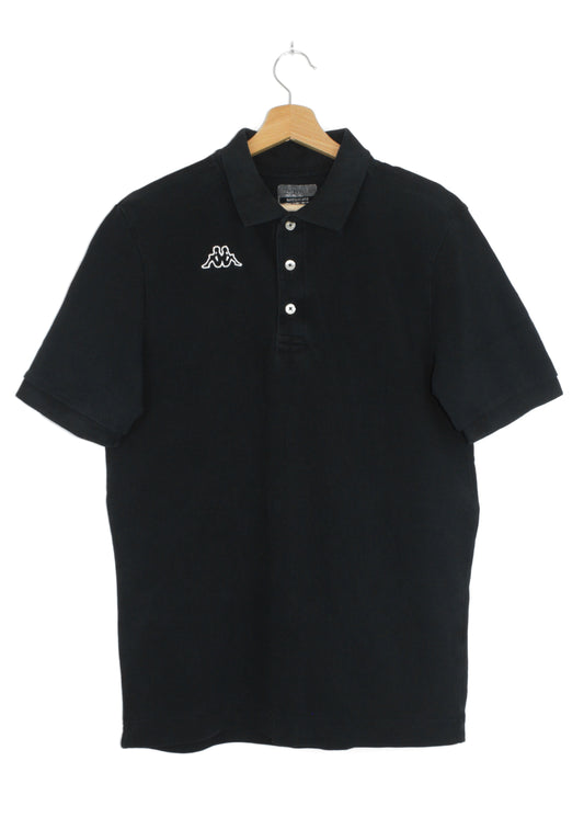 Kappa plain polo t-shirt in black