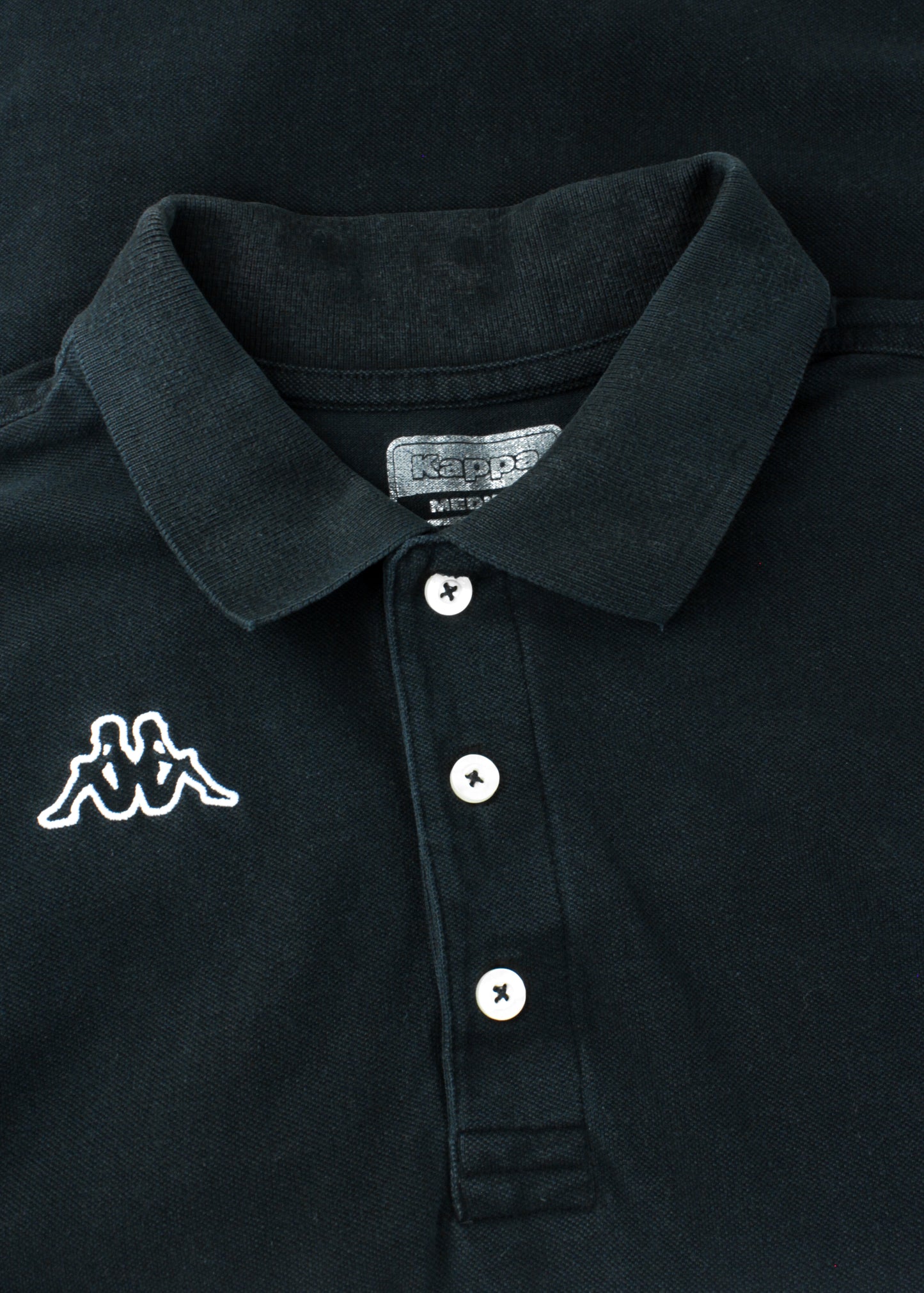 Kappa plain polo t-shirt in black