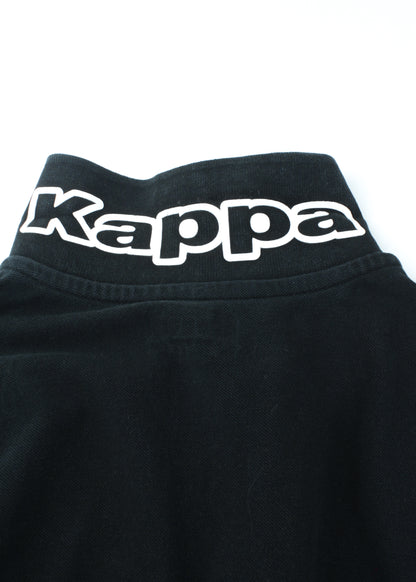 Kappa plain polo t-shirt in black