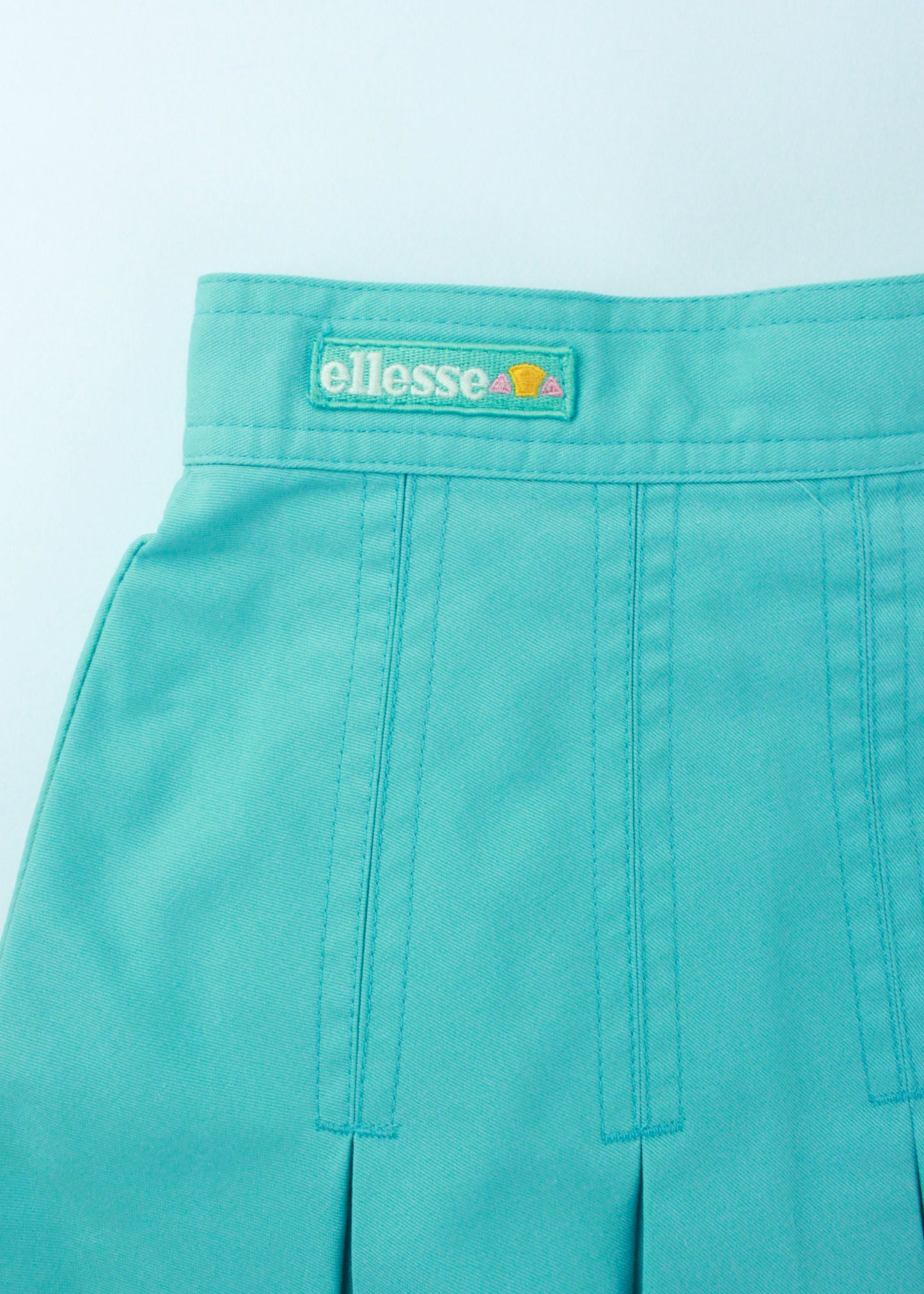 Vintage Ellesse box pleats skirt in light blue