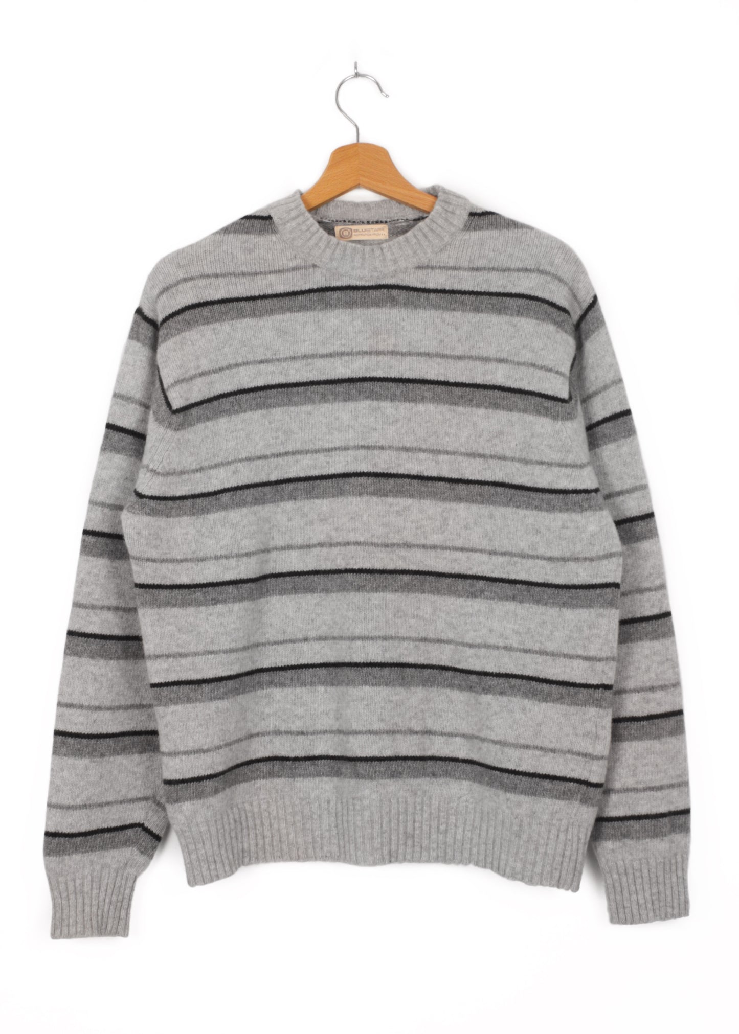 Vintage striped lambswool sweater in grey