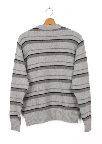 Vintage striped lambswool sweater in grey