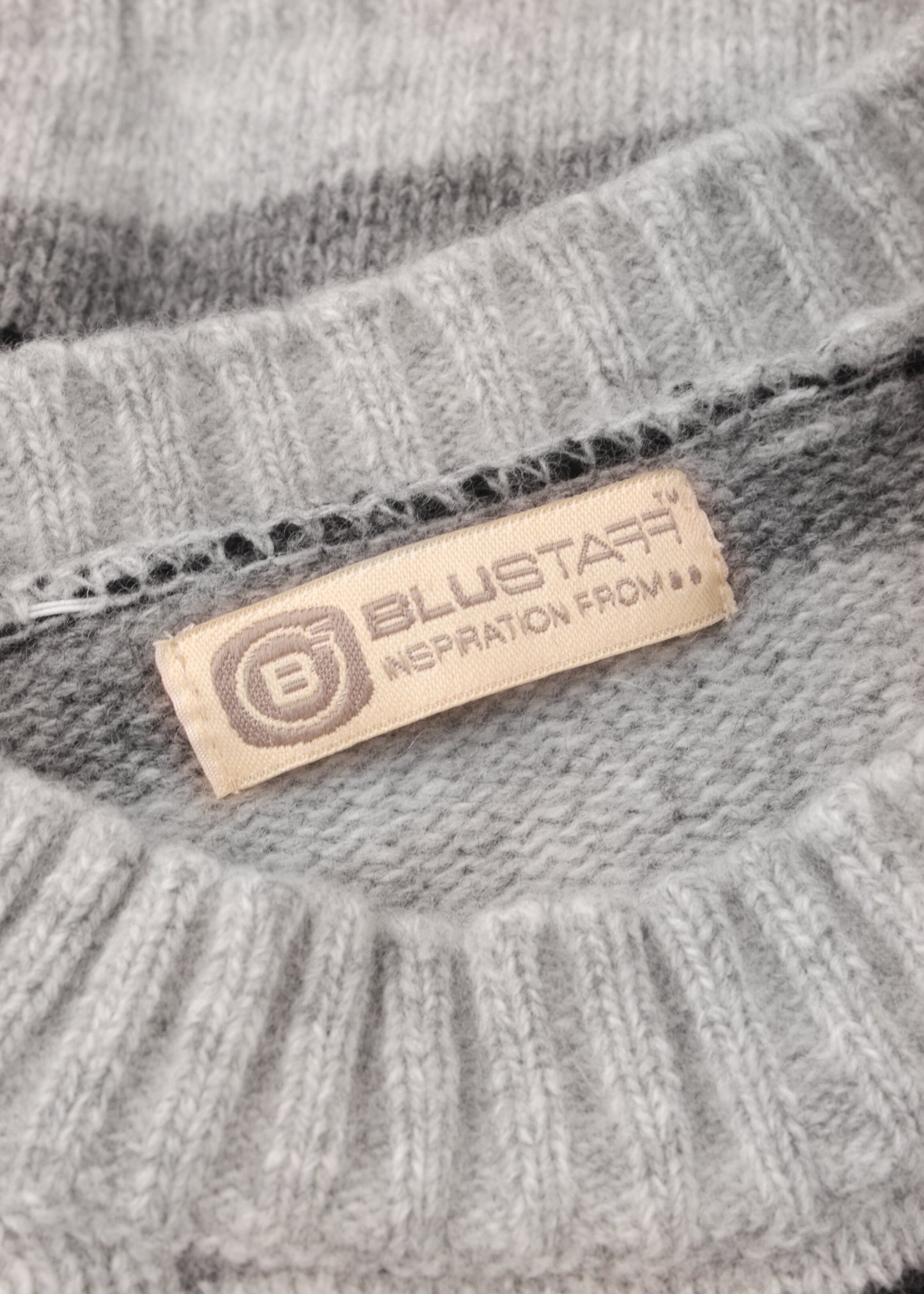 Vintage striped lambswool sweater in grey